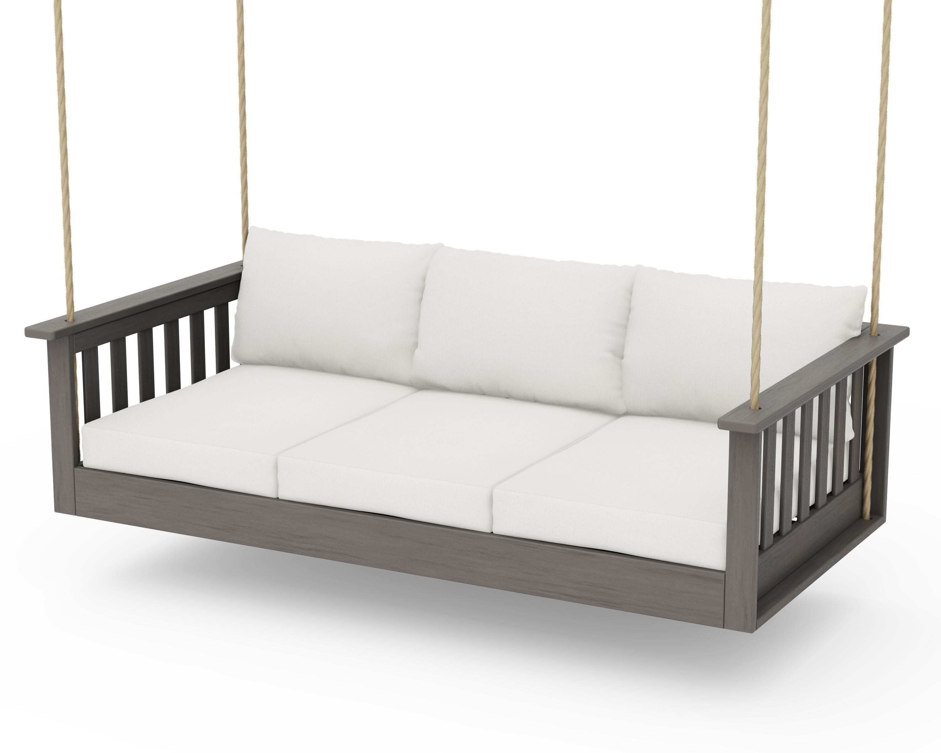 Vineyard Daybed Swing in Driftwood / Natural Linen