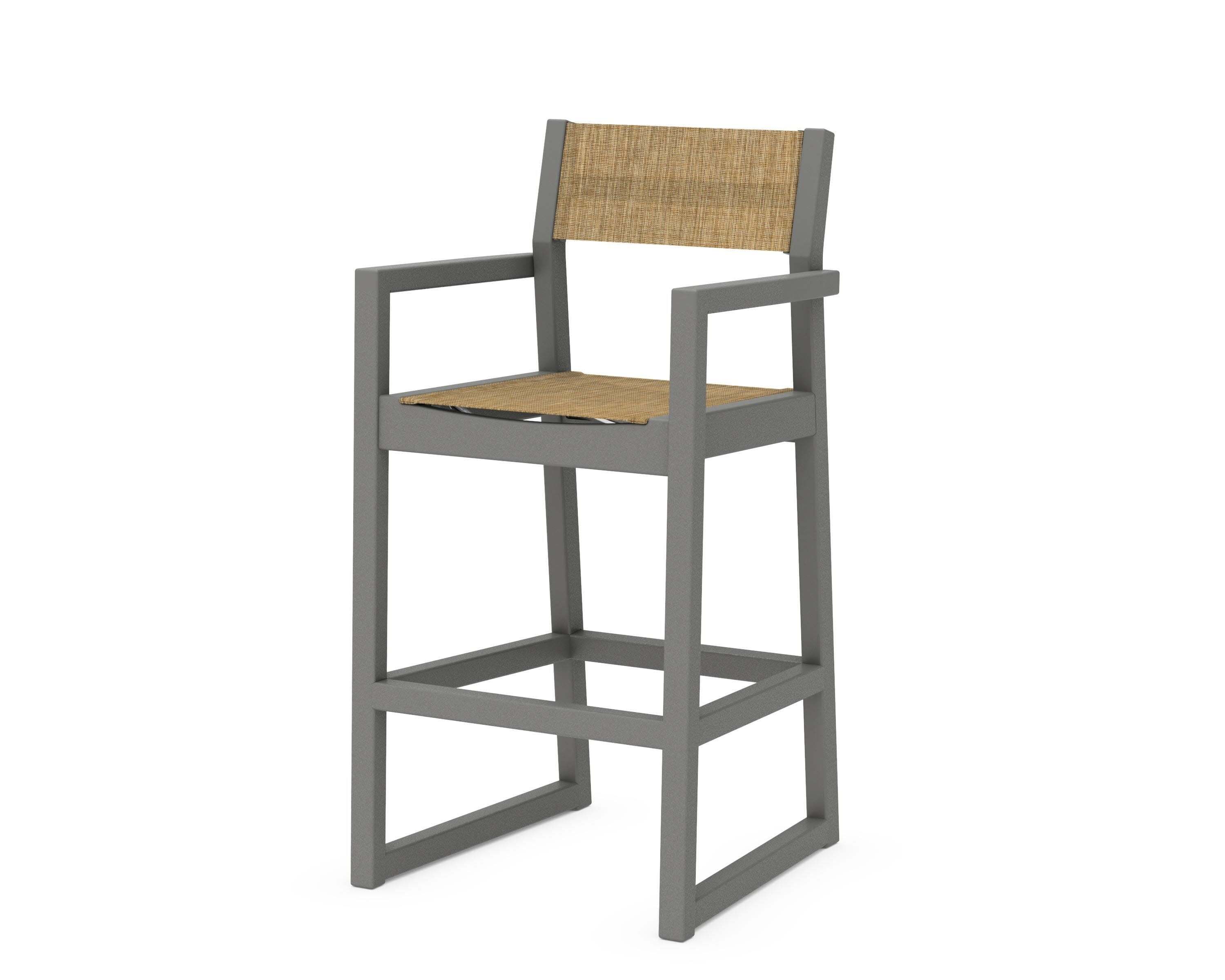 EDGE Sling Bar Arm Chair in Slate Grey / Burlap Sling