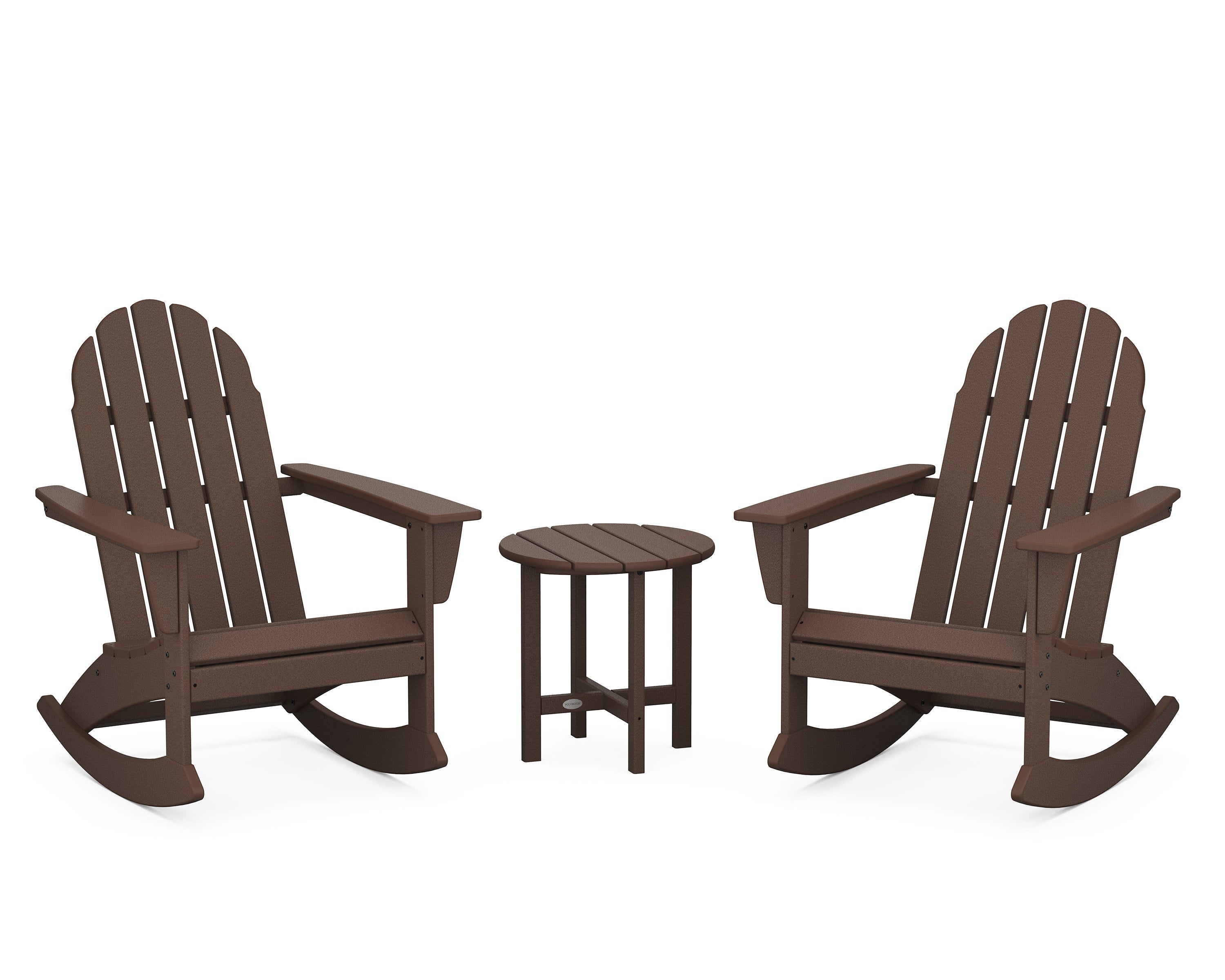 Vineyard 3-Piece Adirondack Rocking Chair Set in Mahogany