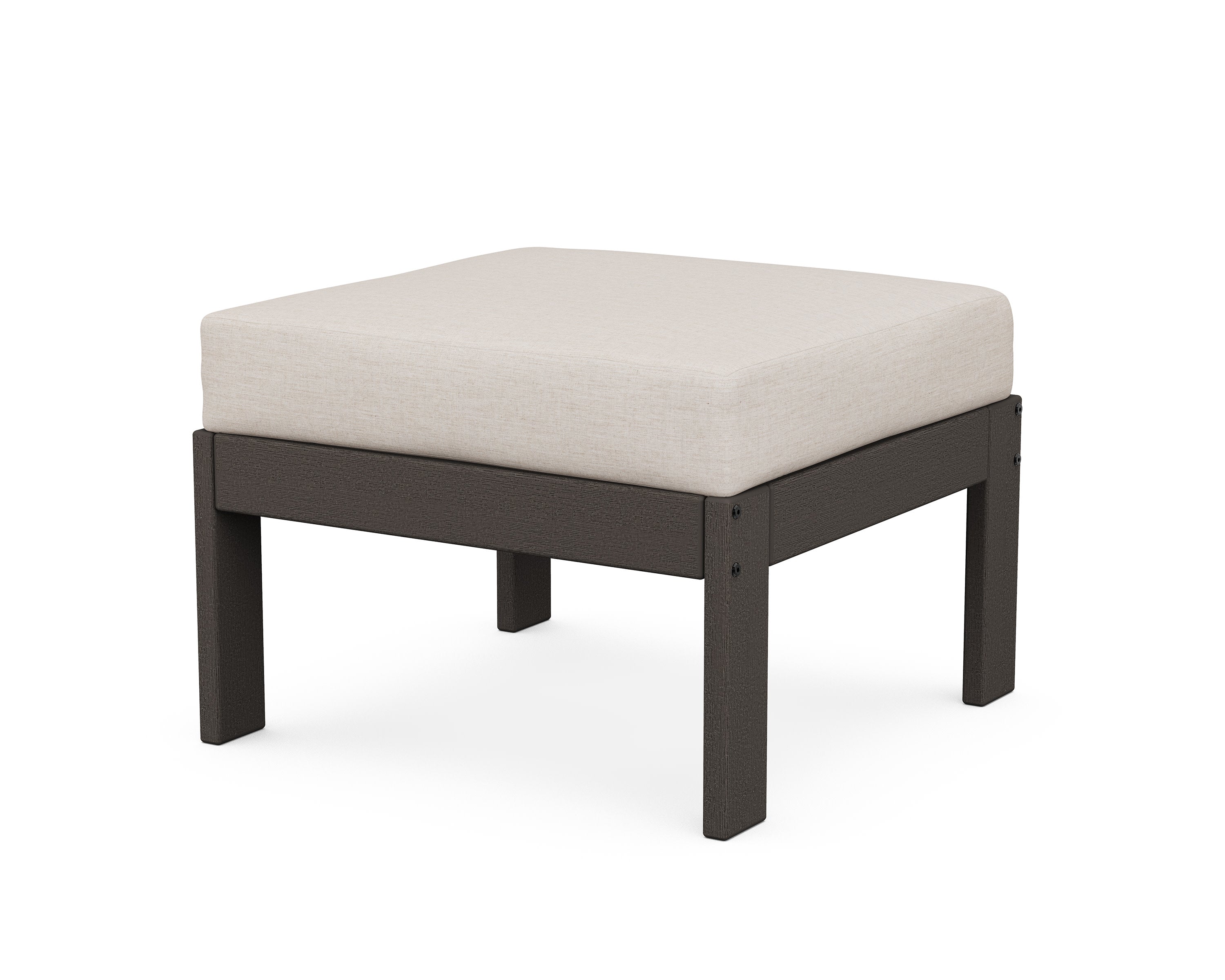 Vineyard Modular Ottoman in Vintage Coffee / Cast Ash