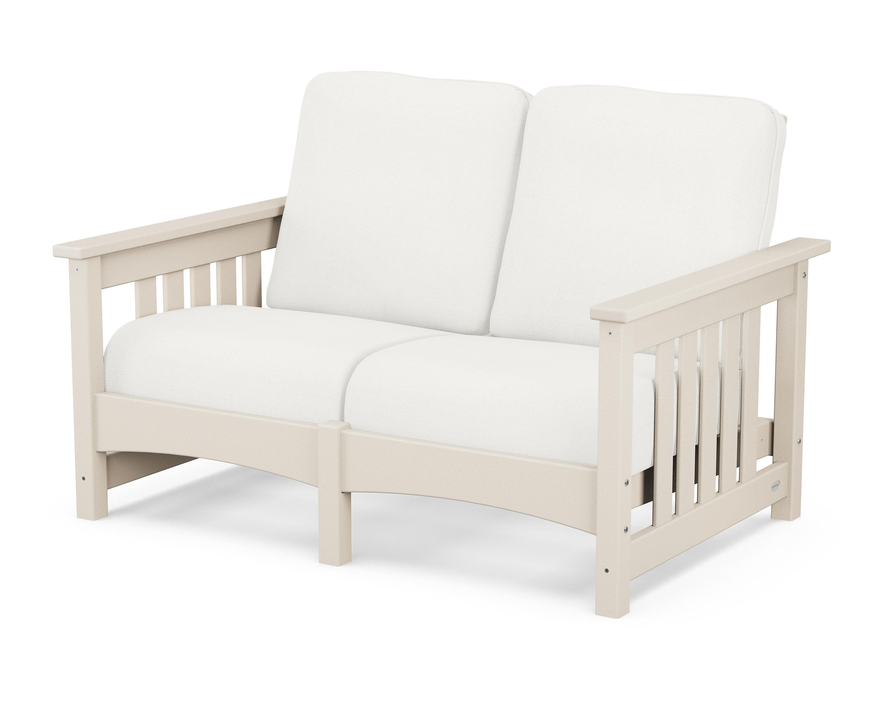 Club Mission Loveseat in Sand / Natural Linen