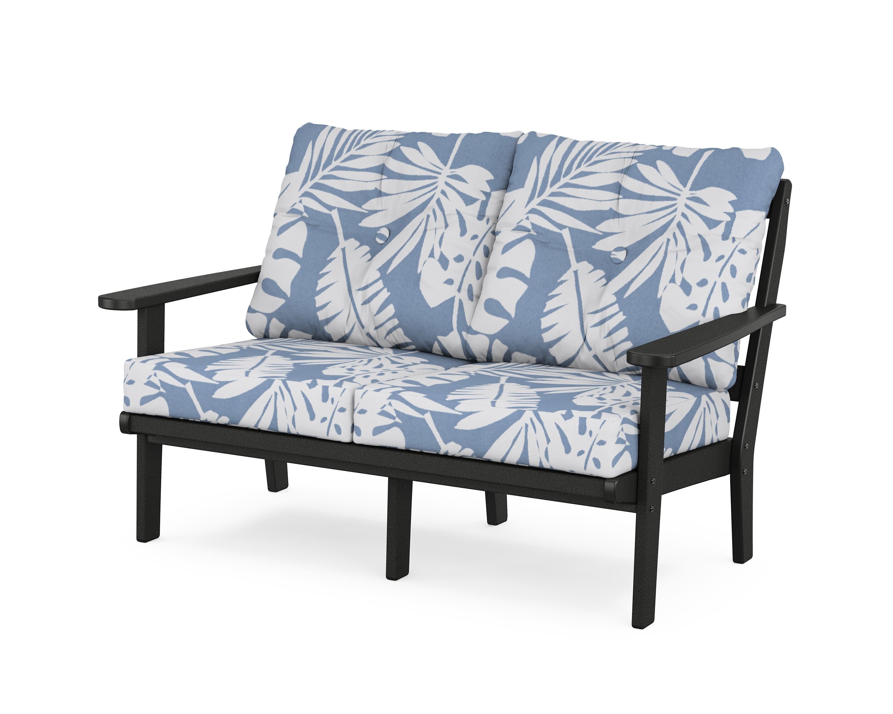 Mission Deep SeatingLoveseat in Black / Leaf Sky Blue