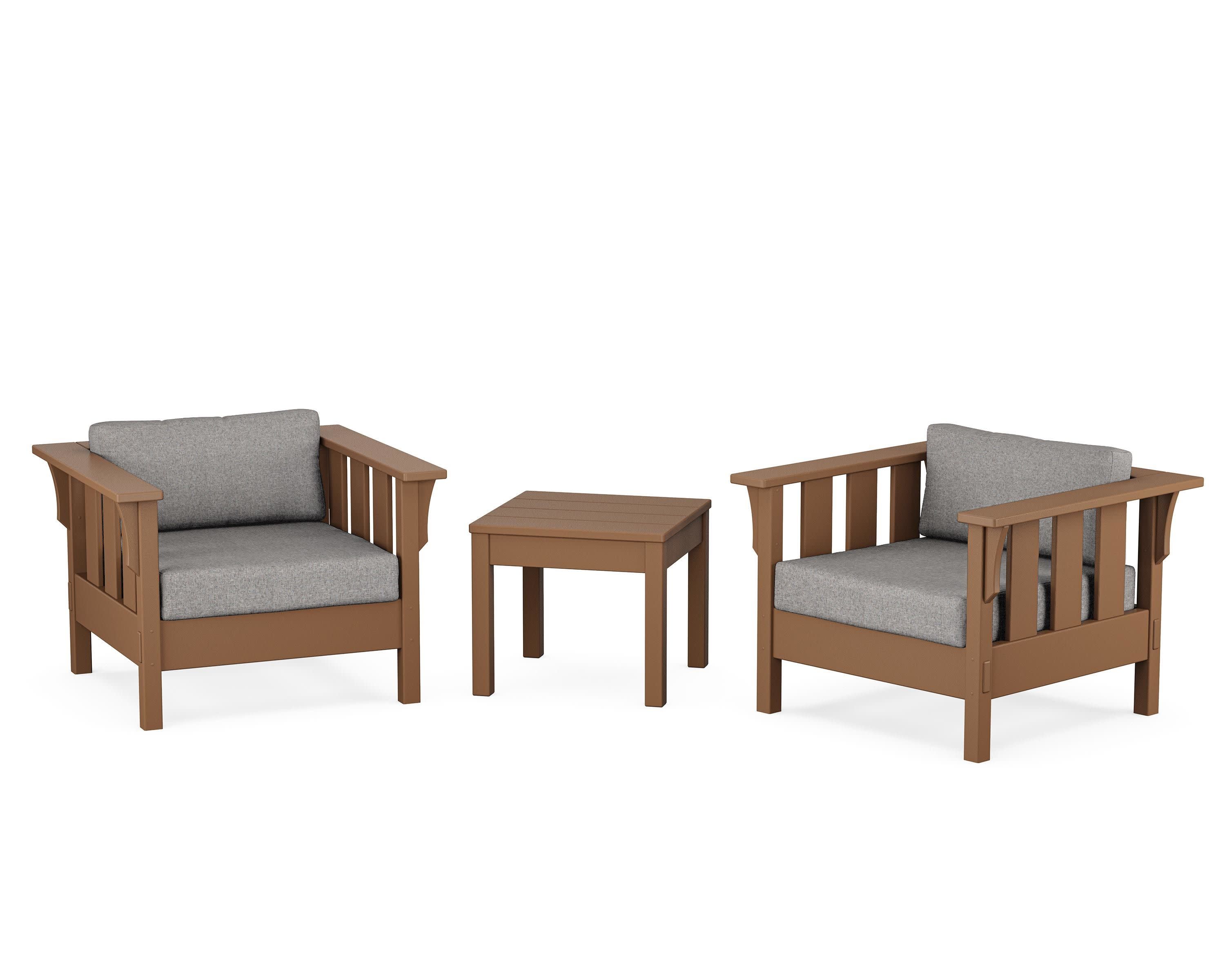 Acadia 3-Piece Deep Seating Set in Teak / Grey Mist