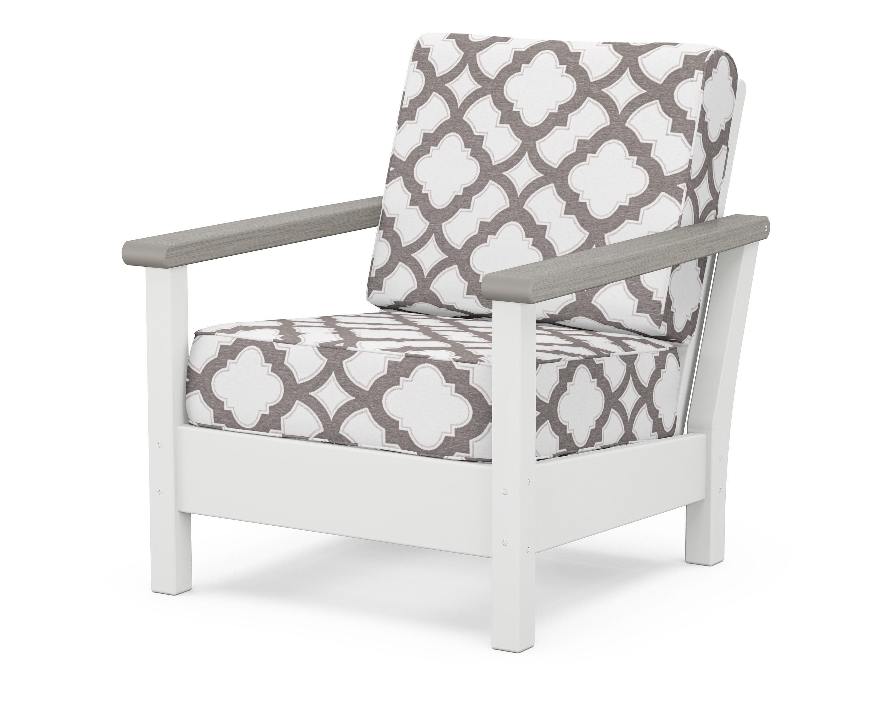 Harbour Deep Seating Chair in White / Driftwood / Trellis Grey Mist