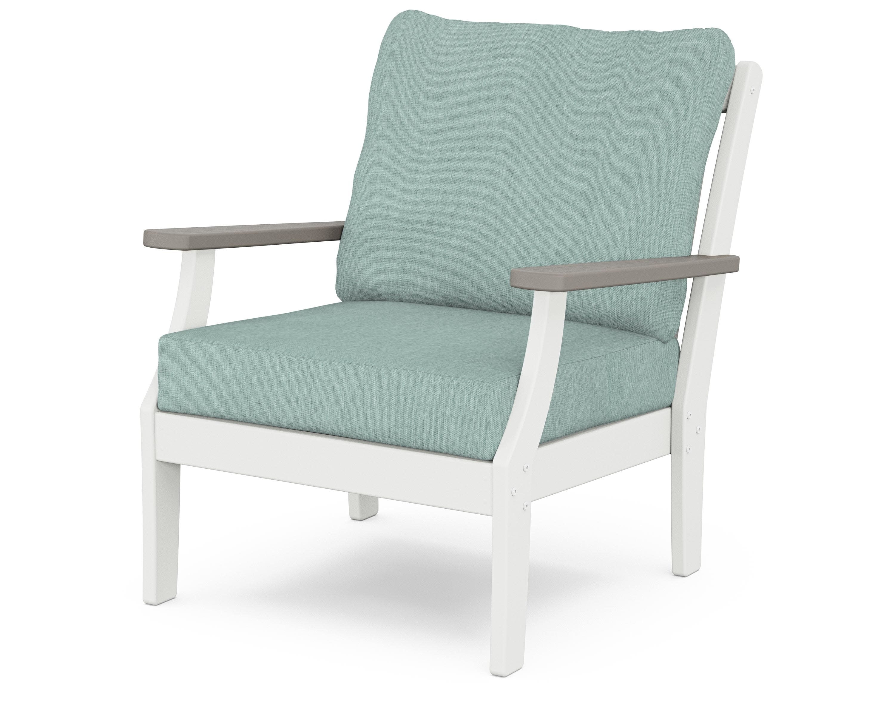 Braxton Deep Seating Chair in White / Driftwood / Glacier Spa