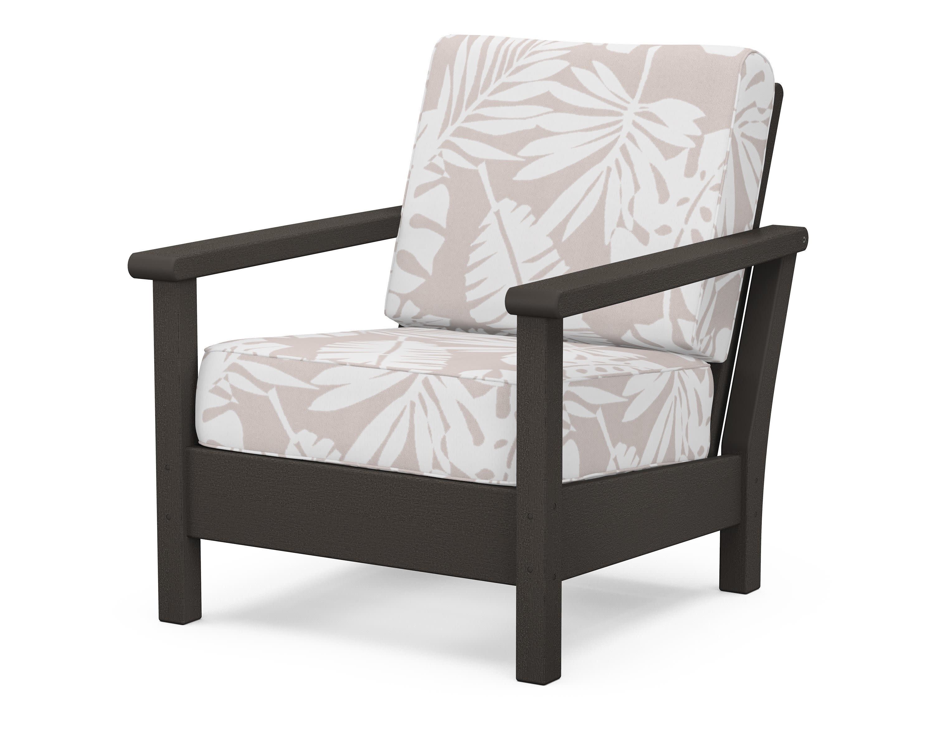 Harbour Deep Seating Chair in Vintage Coffee / Leaf Dune Burlap