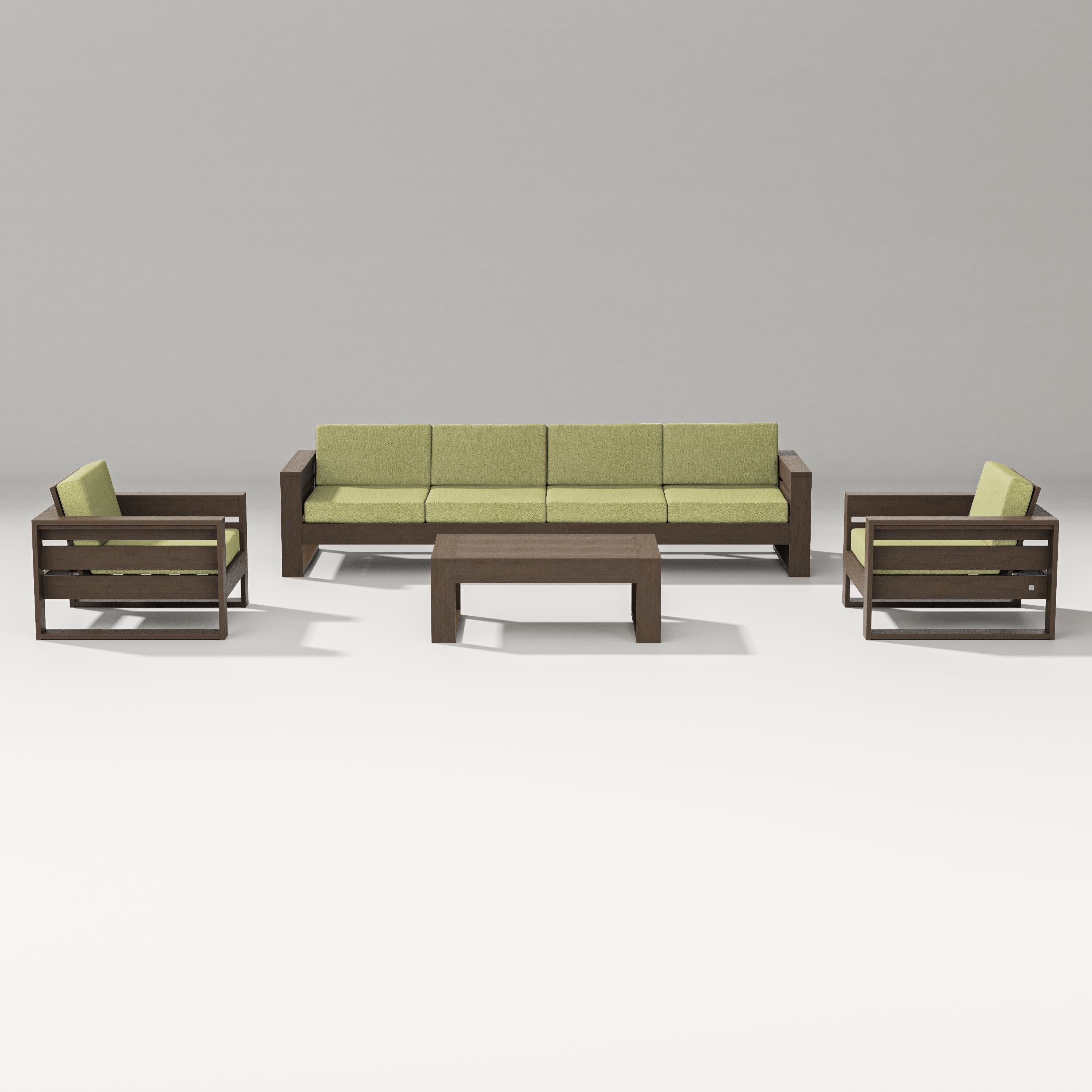 Latitude 5-Piece Lounge Sofa Set in Kona / Chartreuse Boucle