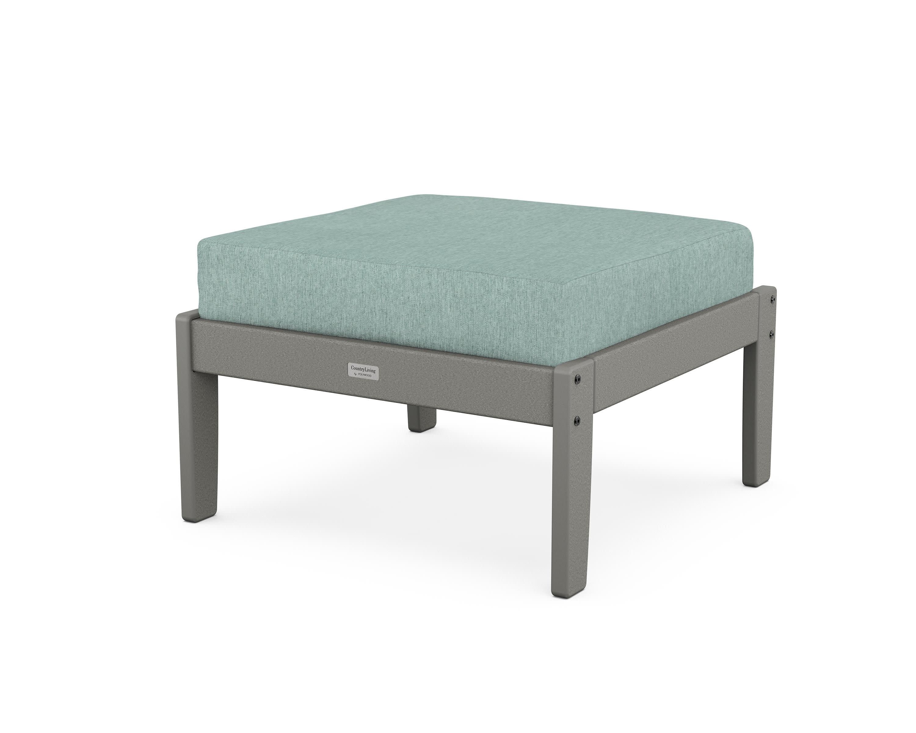 Cottage Deep Seating Ottoman in Slate Grey / Glacier Spa