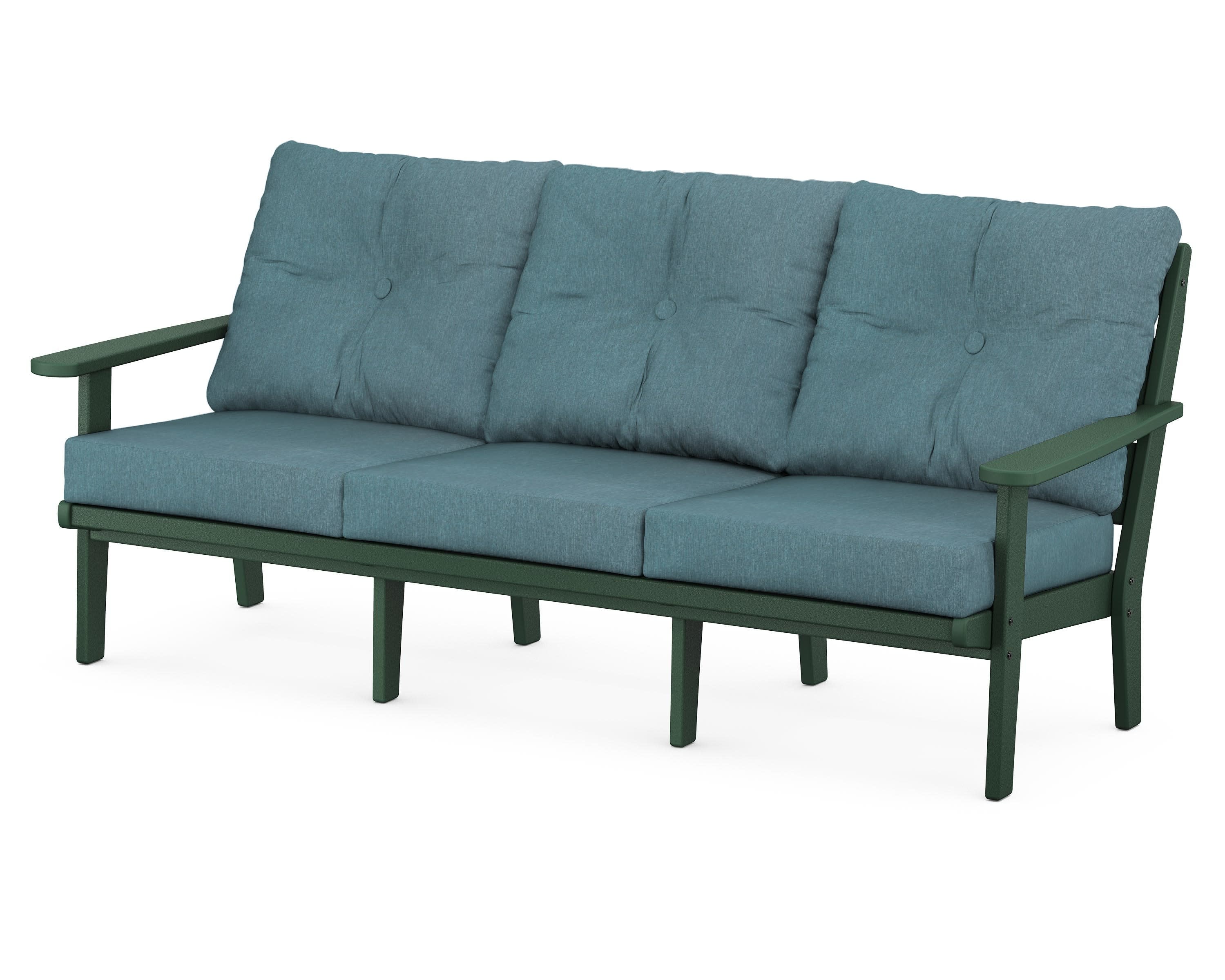 Lakeside Deep Seating Sofa in Green / Ocean Teal