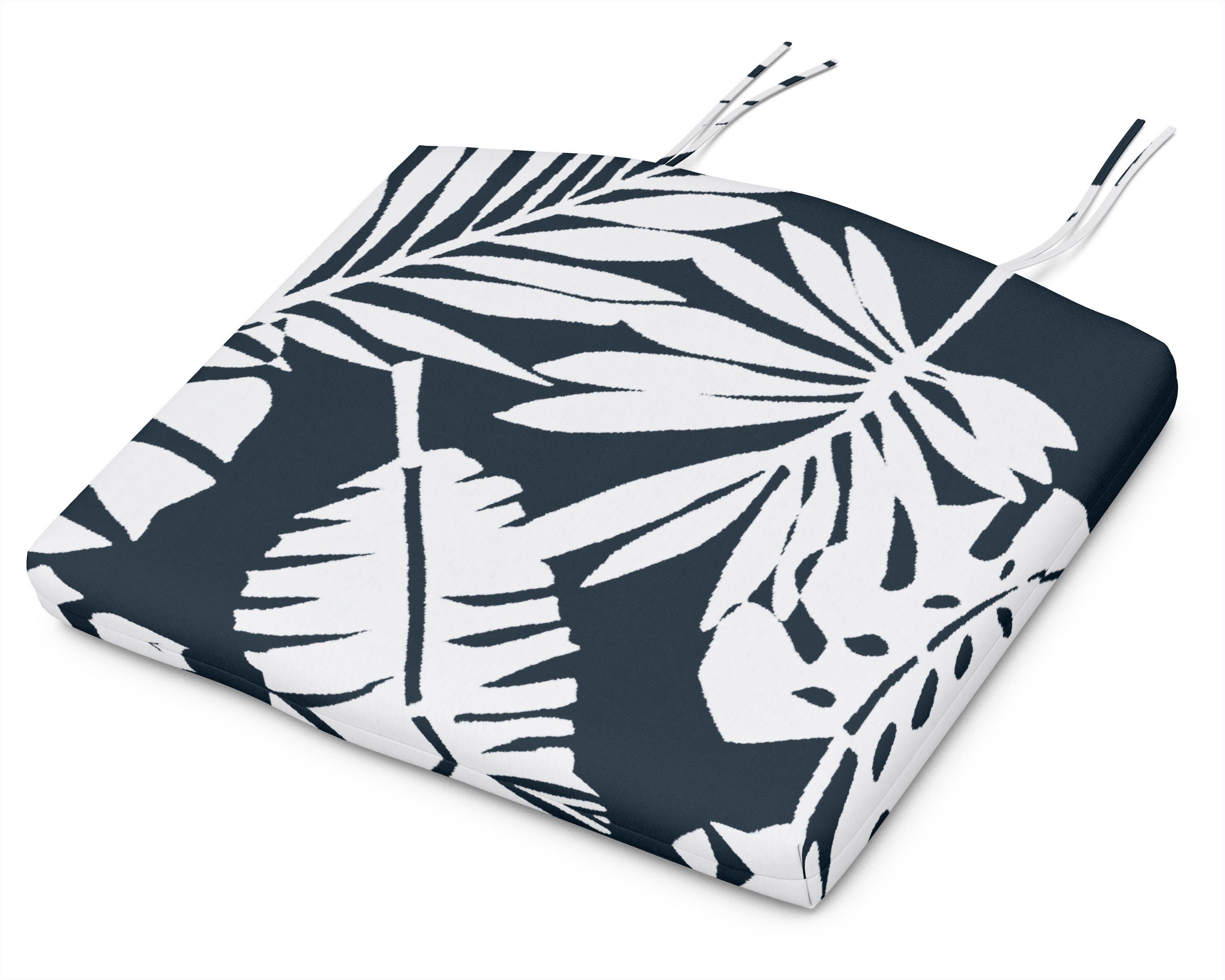 Standard Seat Cushion 18.5"D x 24"W x 2.5"H in Leaf Marine Indigo
