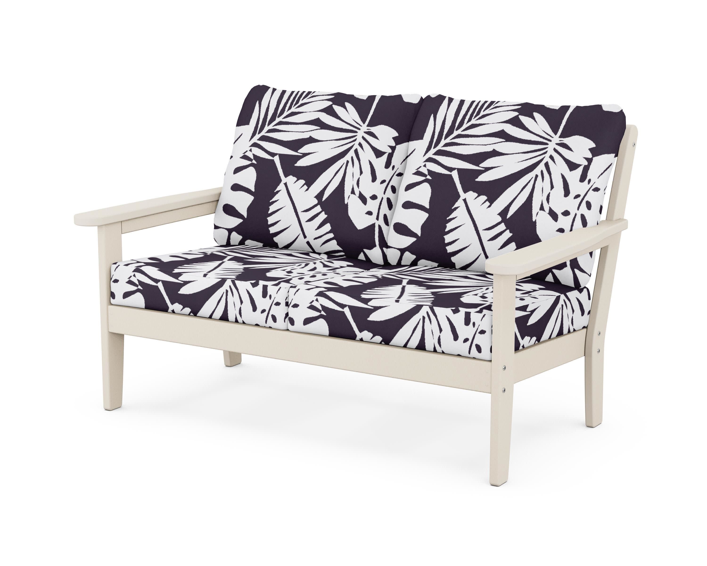 Cottage Deep Seating Loveseat in Sand / Leaf Navy