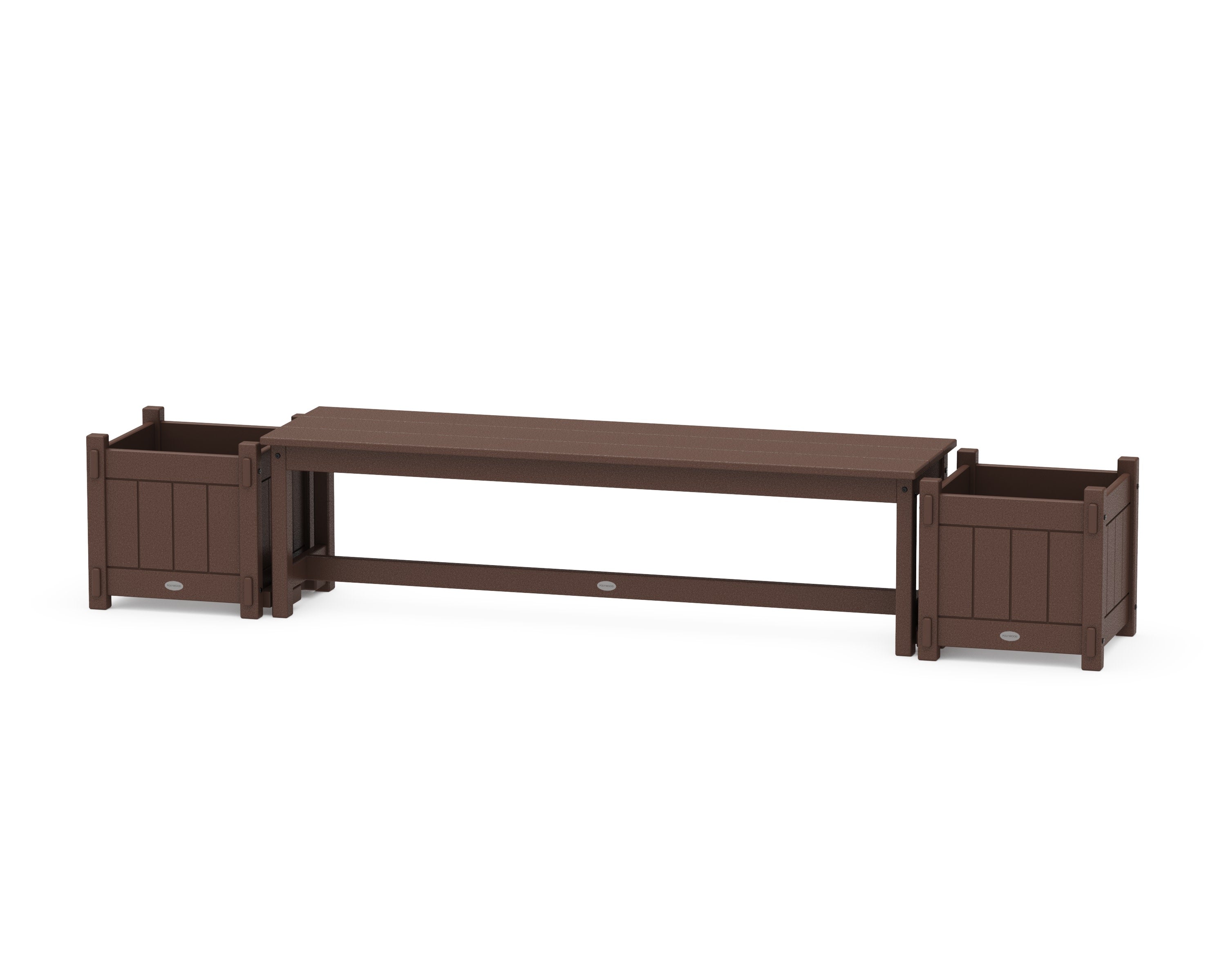 60" Vineyard Straight Planter Bench Set in Mahogany