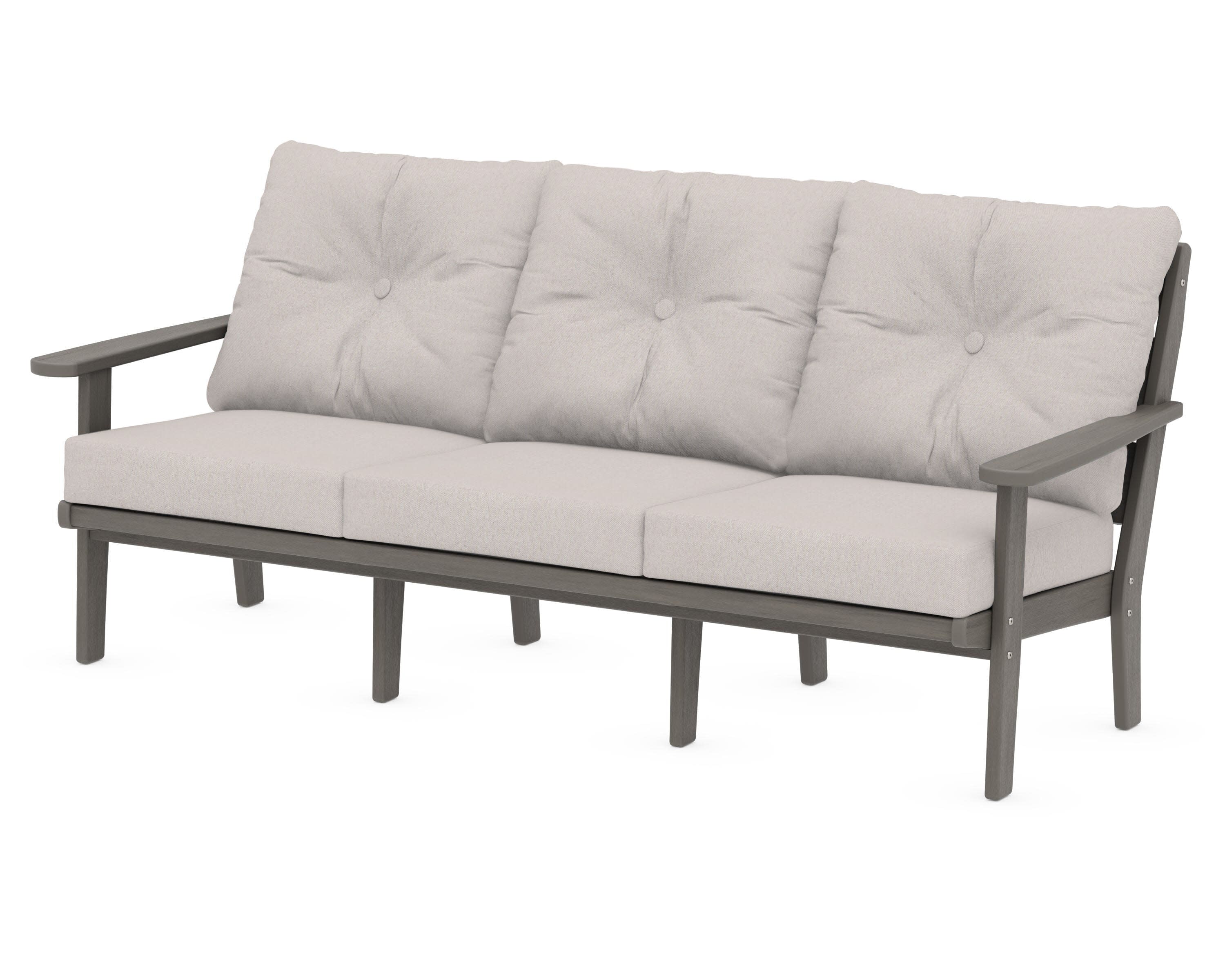 Lakeside Deep Seating Sofa in Driftwood / Dune Burlap