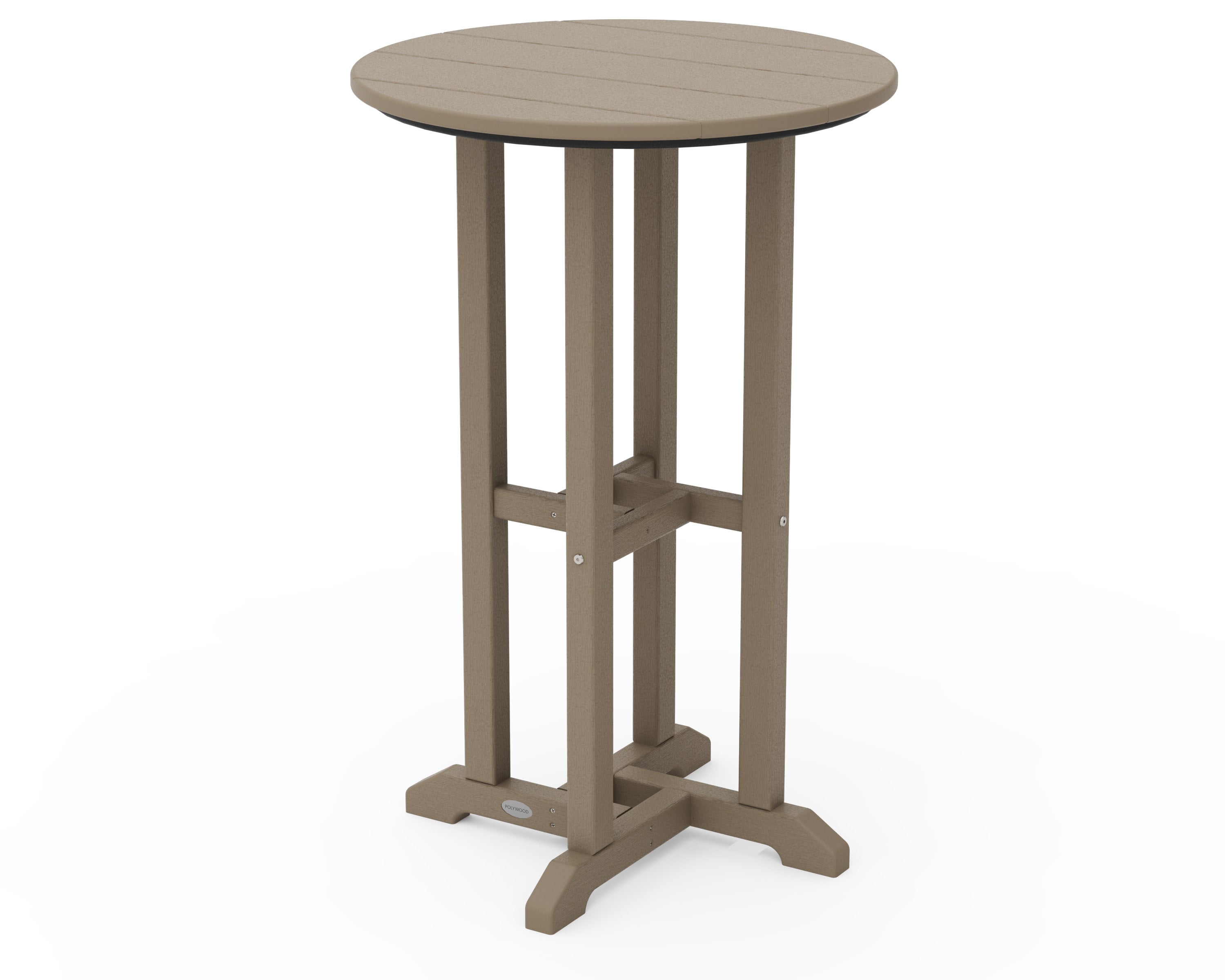 24" Round Farmhouse Counter Bistro Table in Vintage Sahara