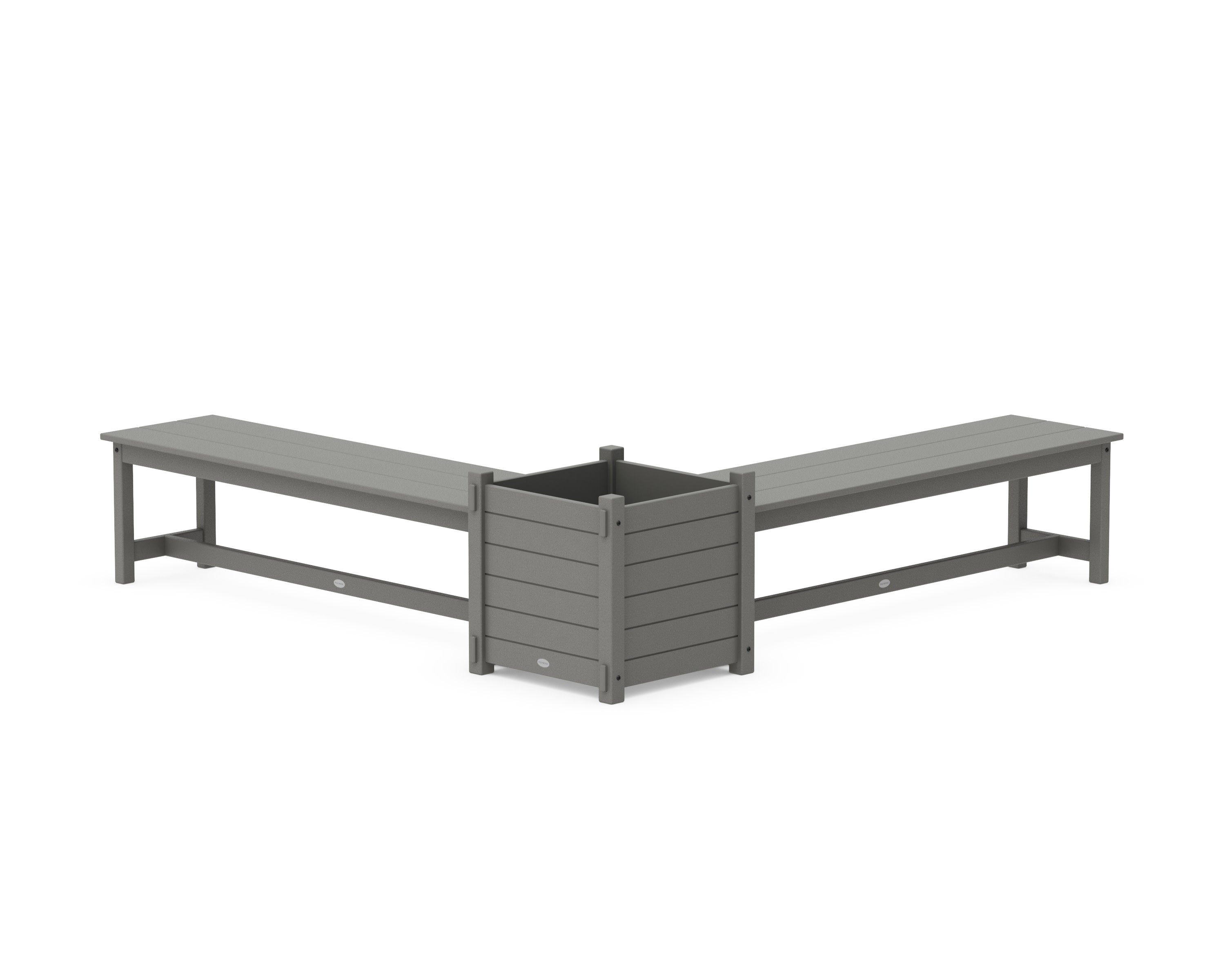 60" Nautical L- Shaped Planter Bench Set- Large