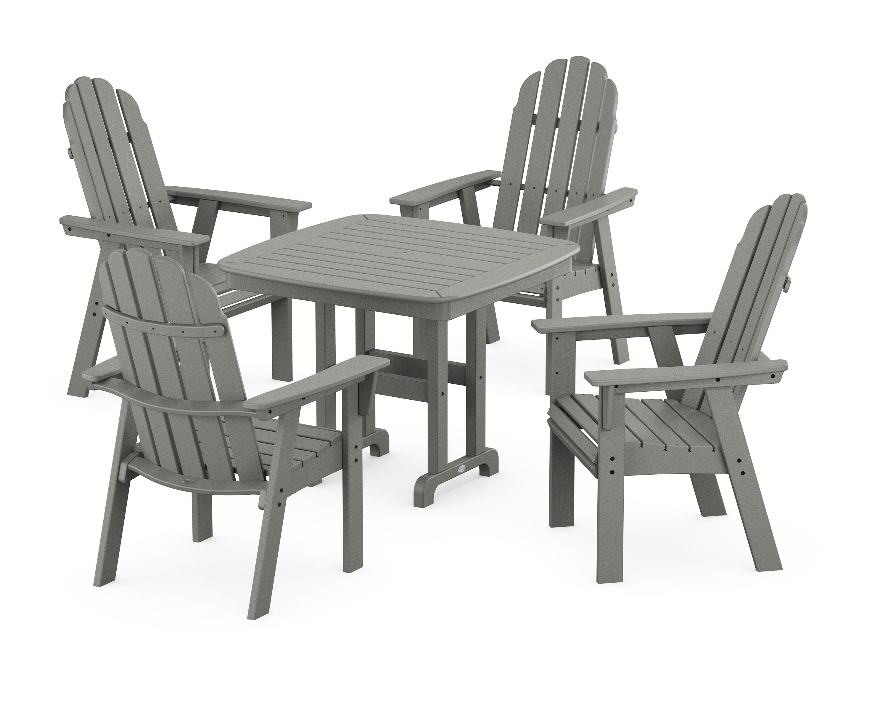 Vineyard Curveback Adirondack 5-Piece Dining Set in Slate Grey
