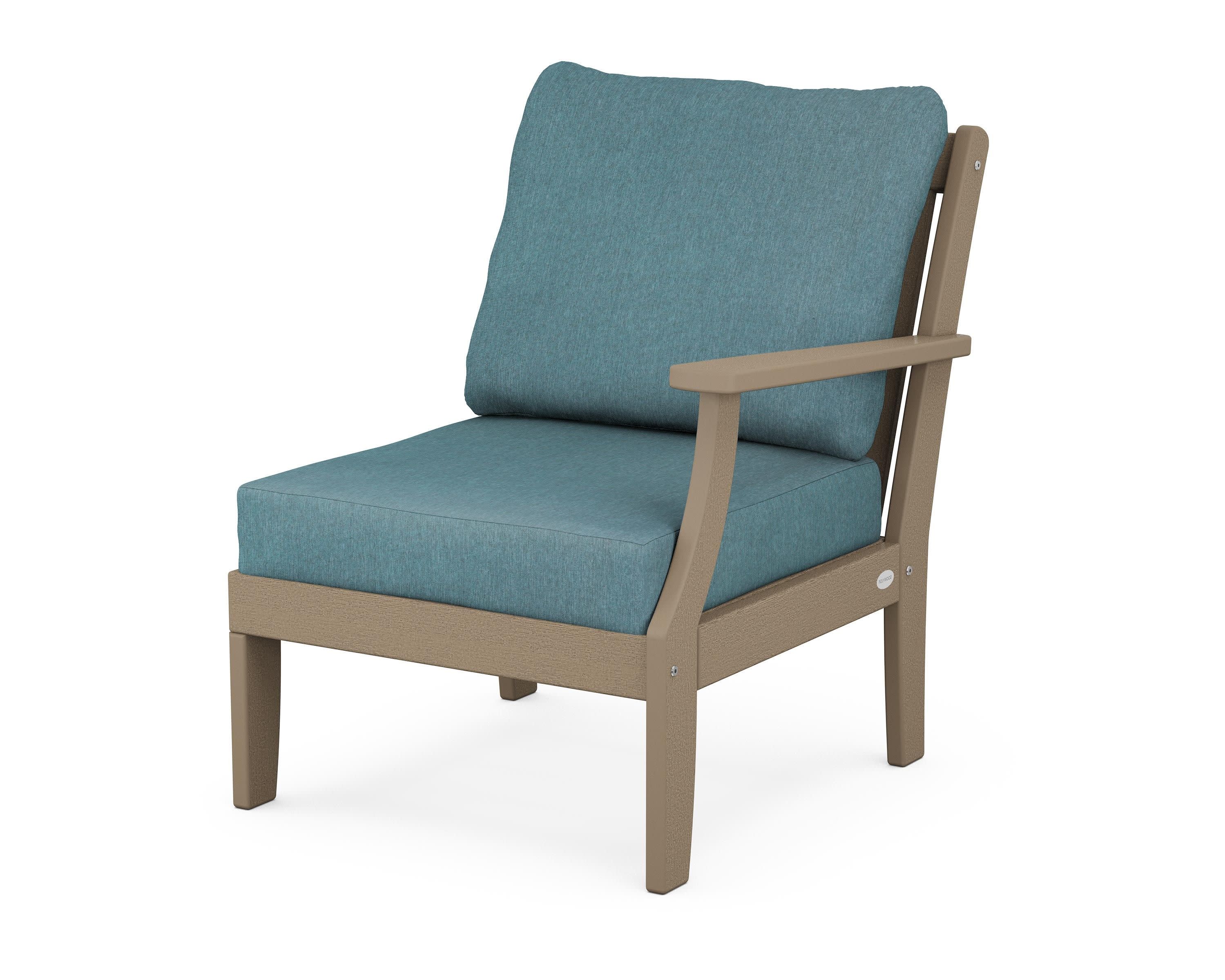 Braxton Modular Right Arm Chair in Vintage Sahara / Ocean Teal