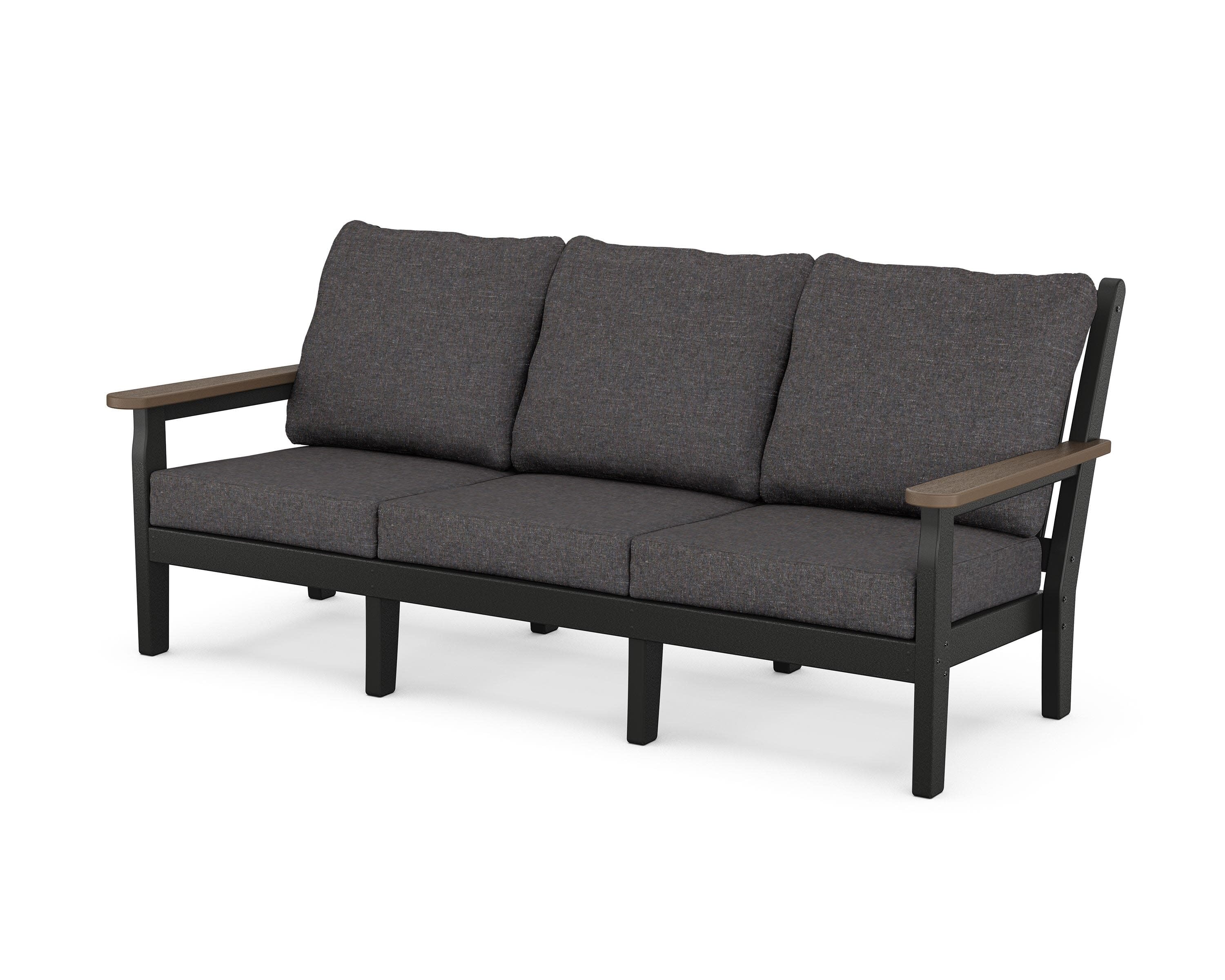 Chippendale Deep Seating Sofa in Black / Kona / Ash Charcoal