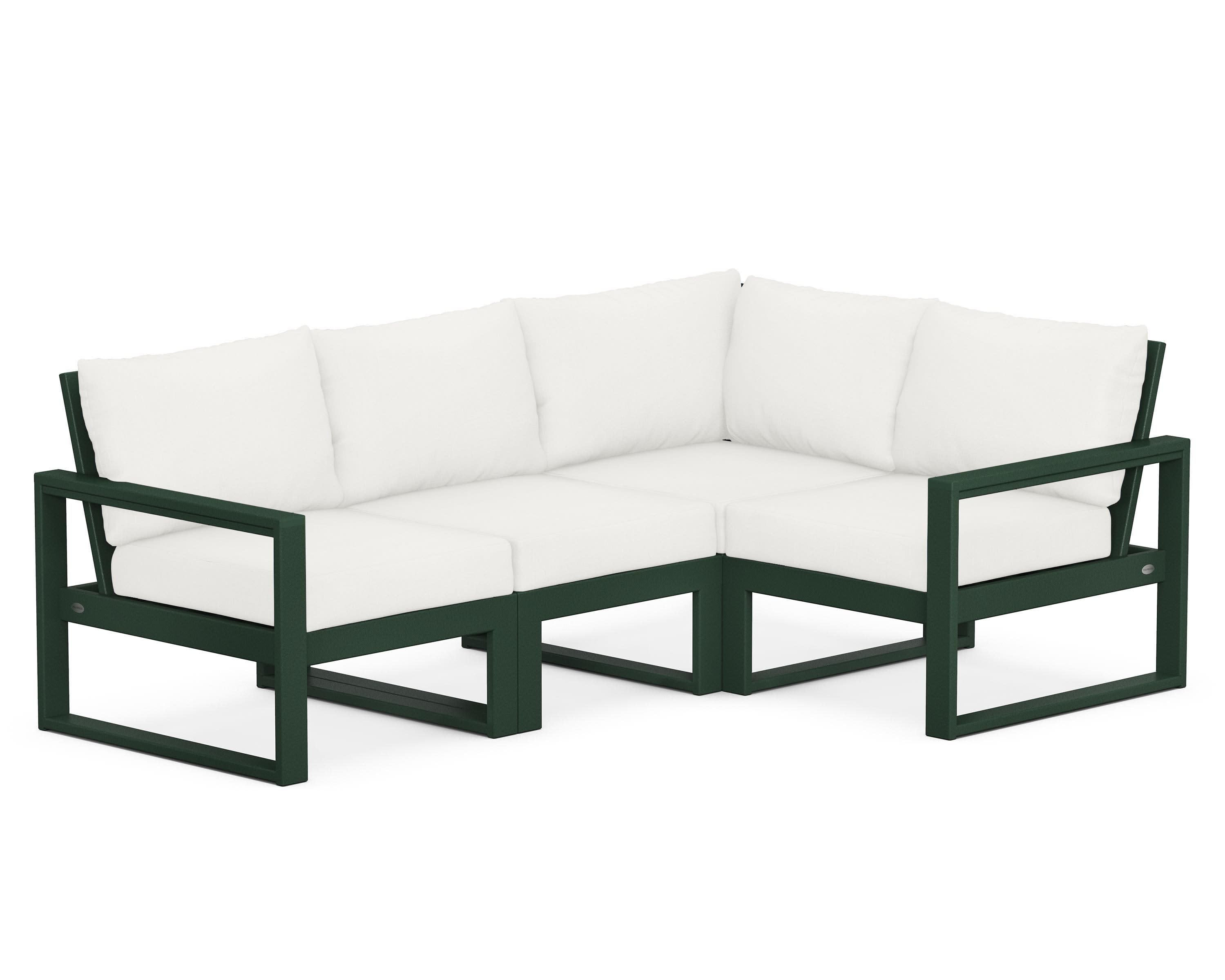 EDGE 4-Piece Modular Deep Seating Set in Green / Natural Linen