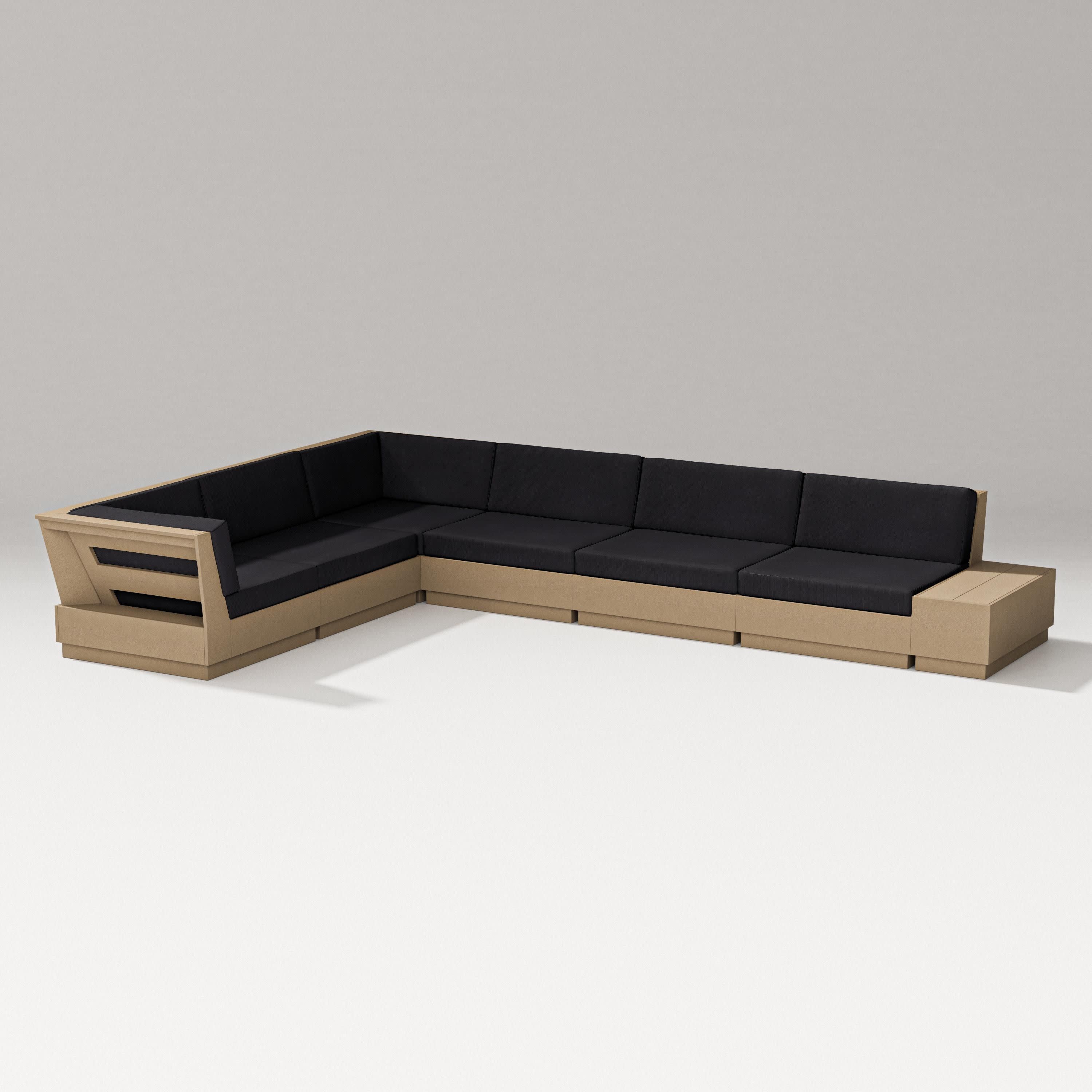 Elevate 7-Piece Corner Sectional in Vintage Sahara / Midnight Linen