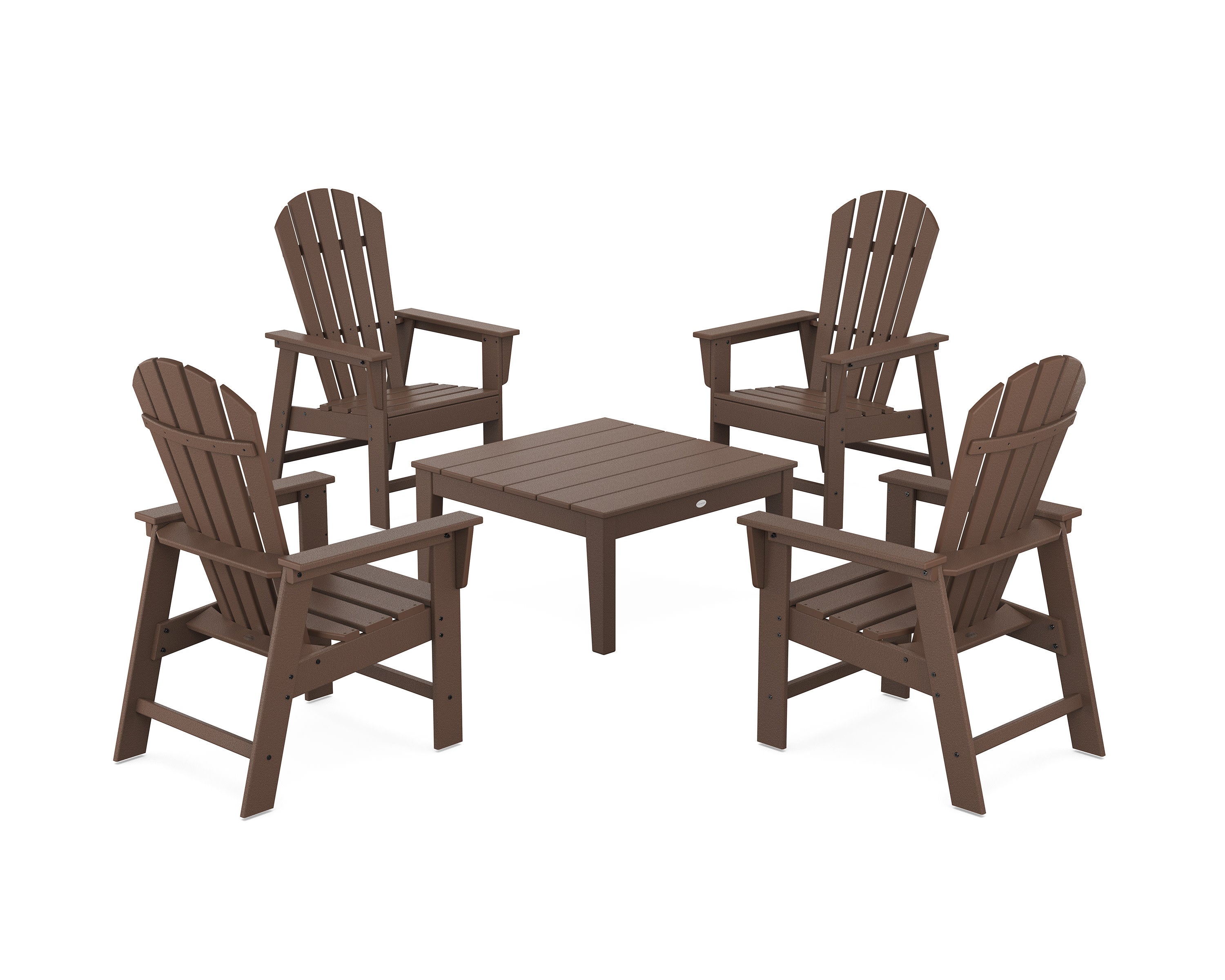 5-Piece South Beach Casual Chair Conversation Set with 36" Conversation Table in Mahogany