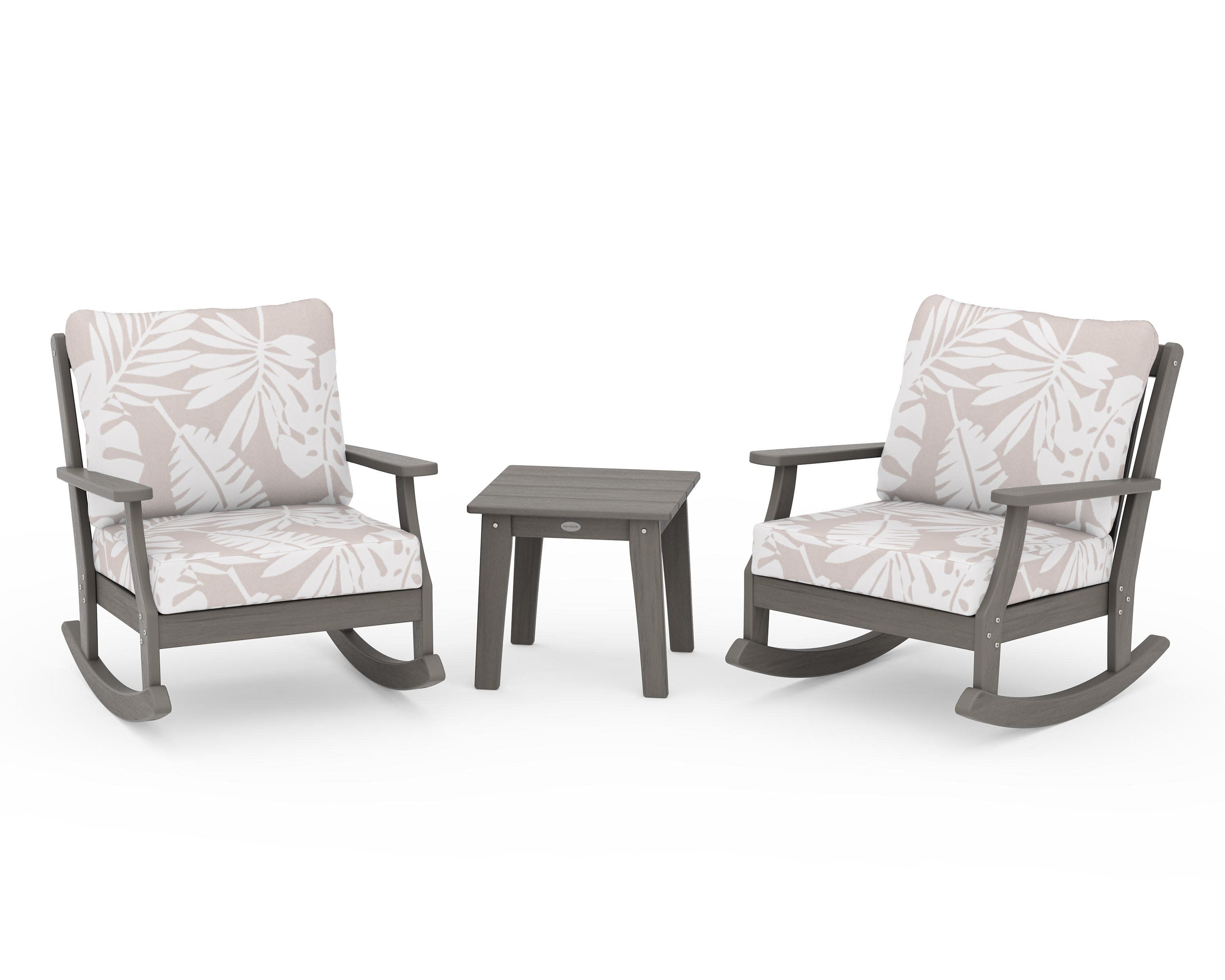 Braxton 3-Piece Deep Seating Rocker Set in Driftwood / Leaf Dune Burlap