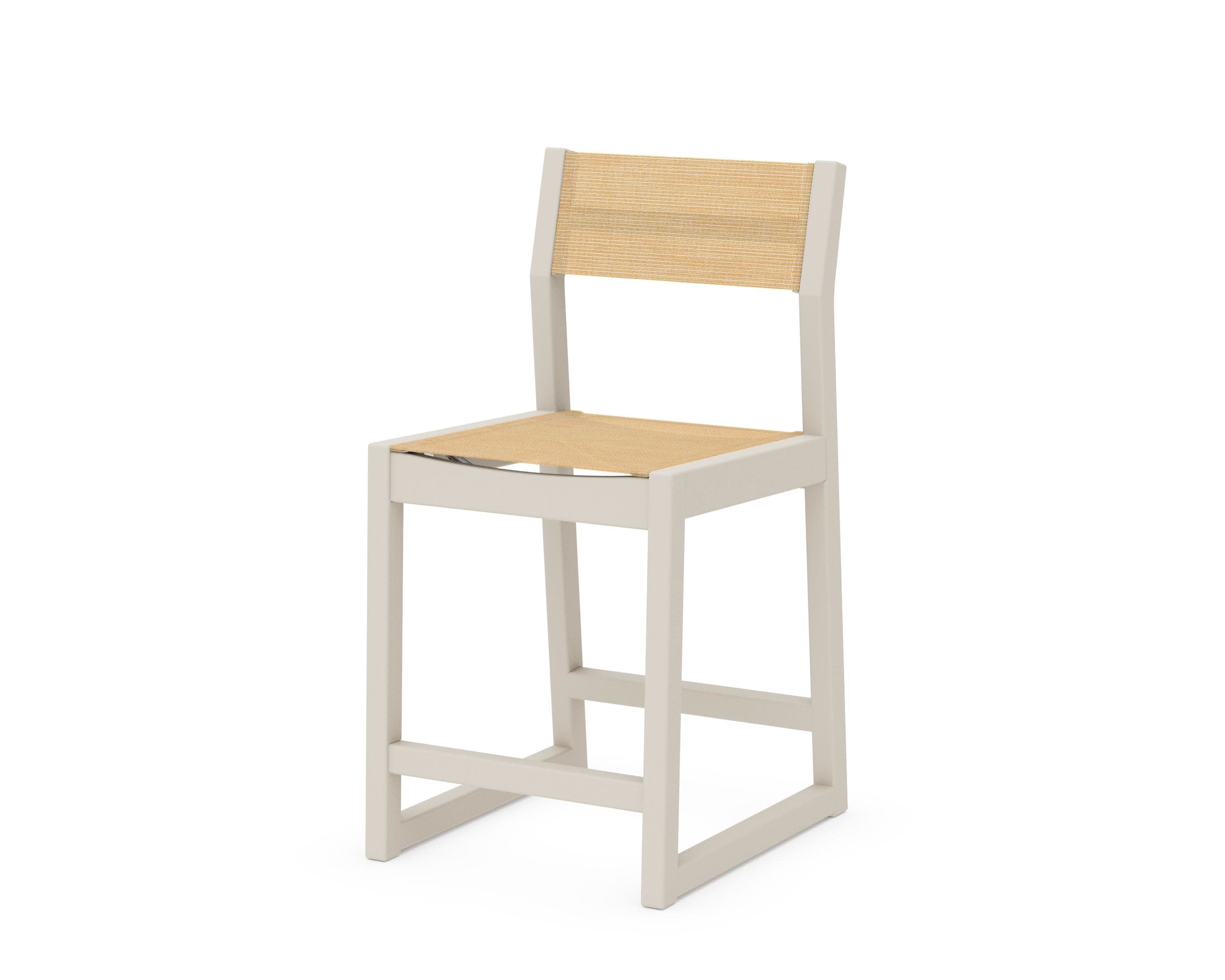 EDGE Sling Counter Side Chair in Sand / Dupioni Apricot Sling