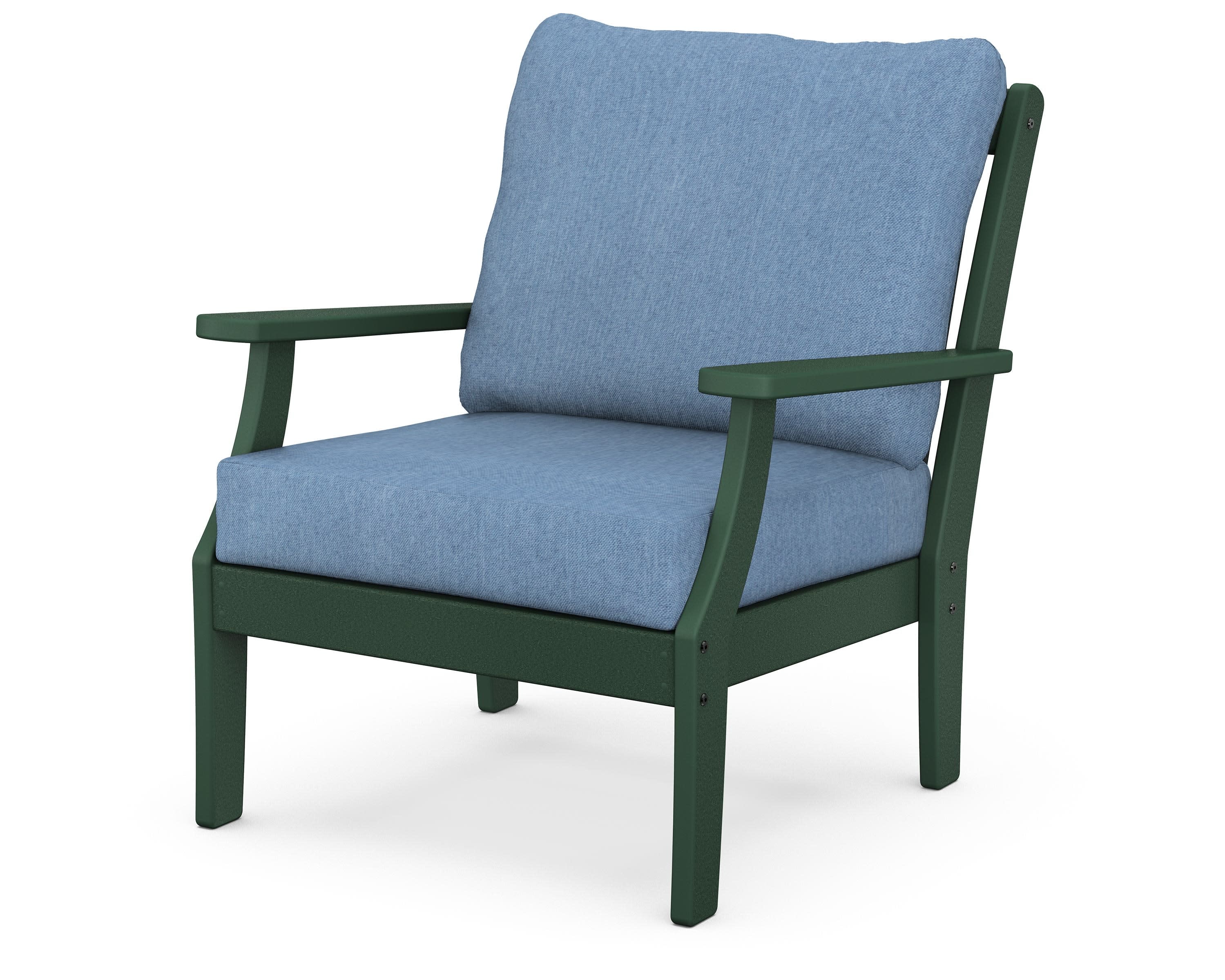 Braxton Deep Seating Chair in Green / Sky Blue