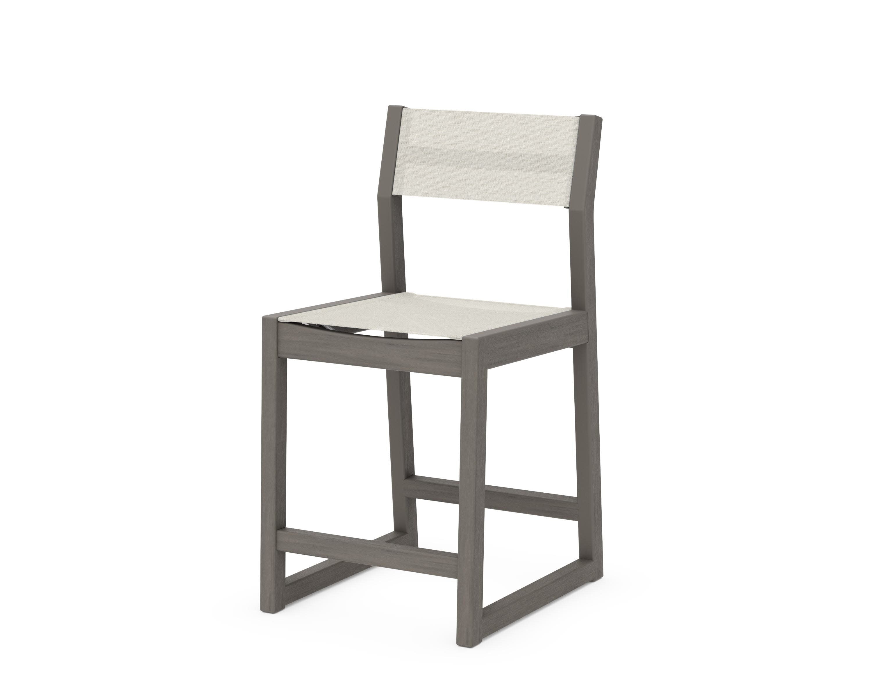 EDGE Sling Counter Side Chair in Driftwood / Parchment Sling