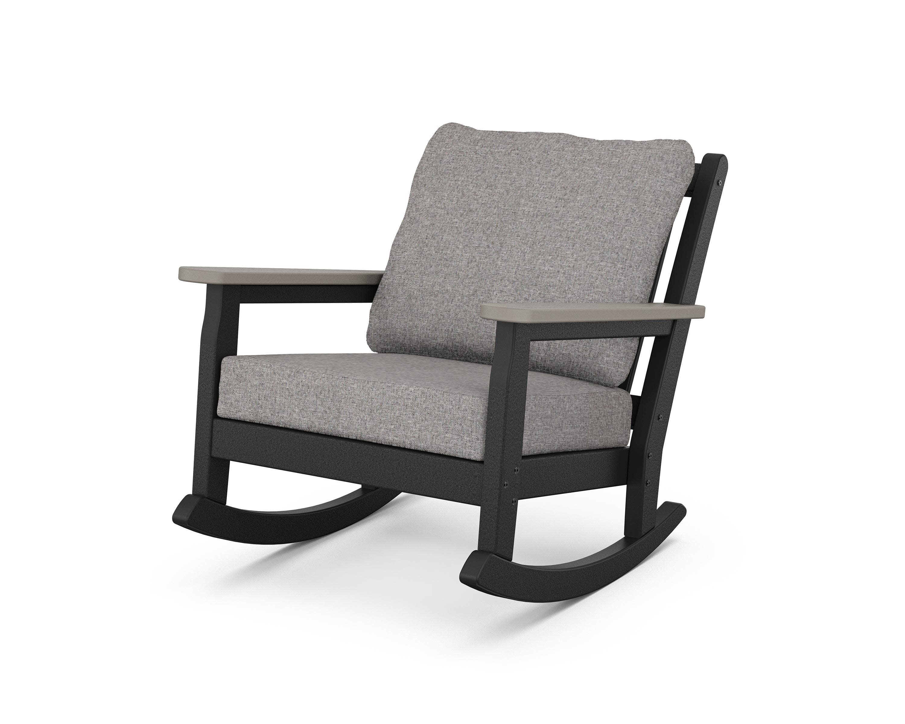 Chippendale Deep Seating Rocking Chair in Black / Driftwood / Grey Mist
