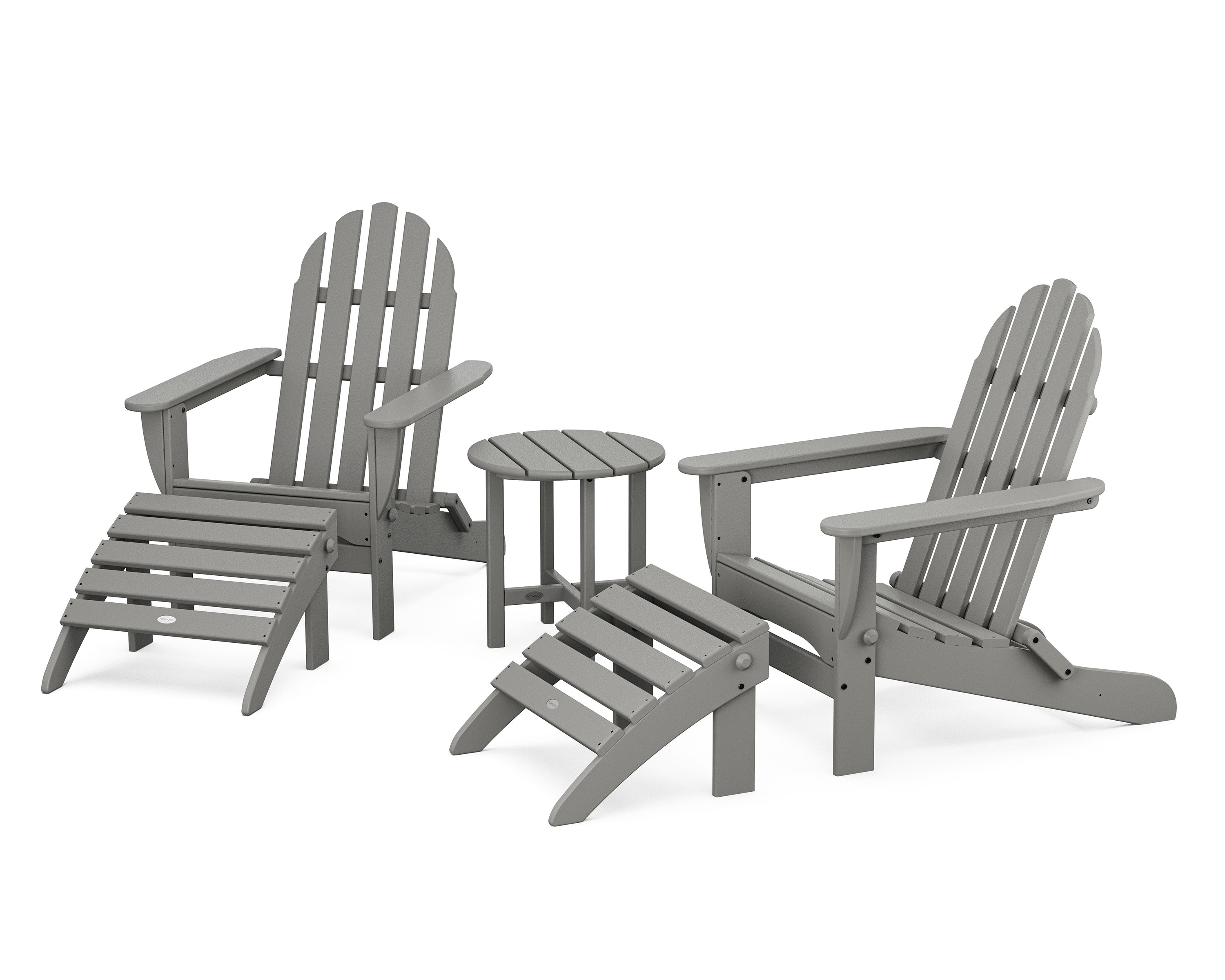 Classic Adirondack 5-Piece Casual Set in Slate Grey