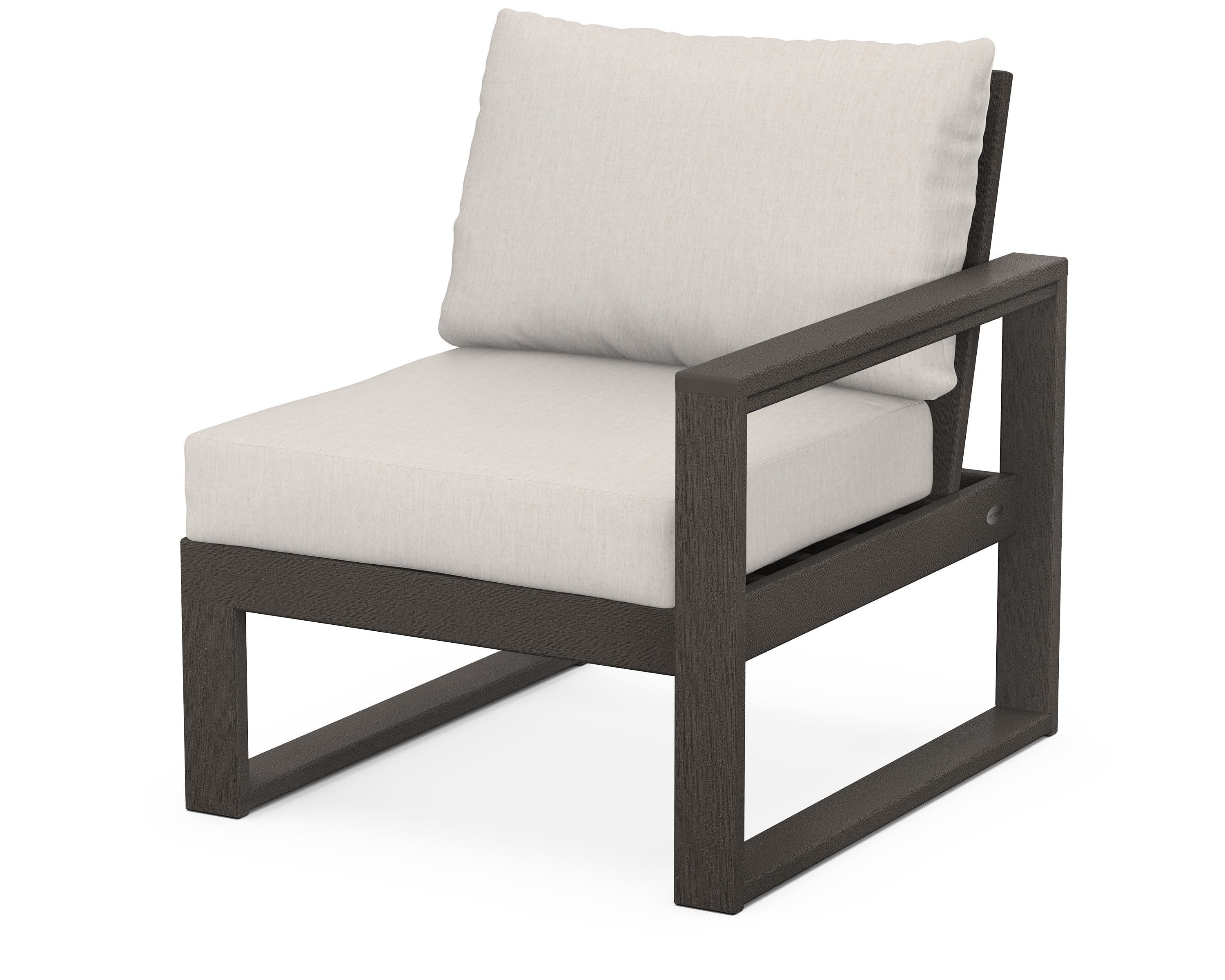 EDGE Modular Right Arm Chair in Vintage Coffee / Cast Ash