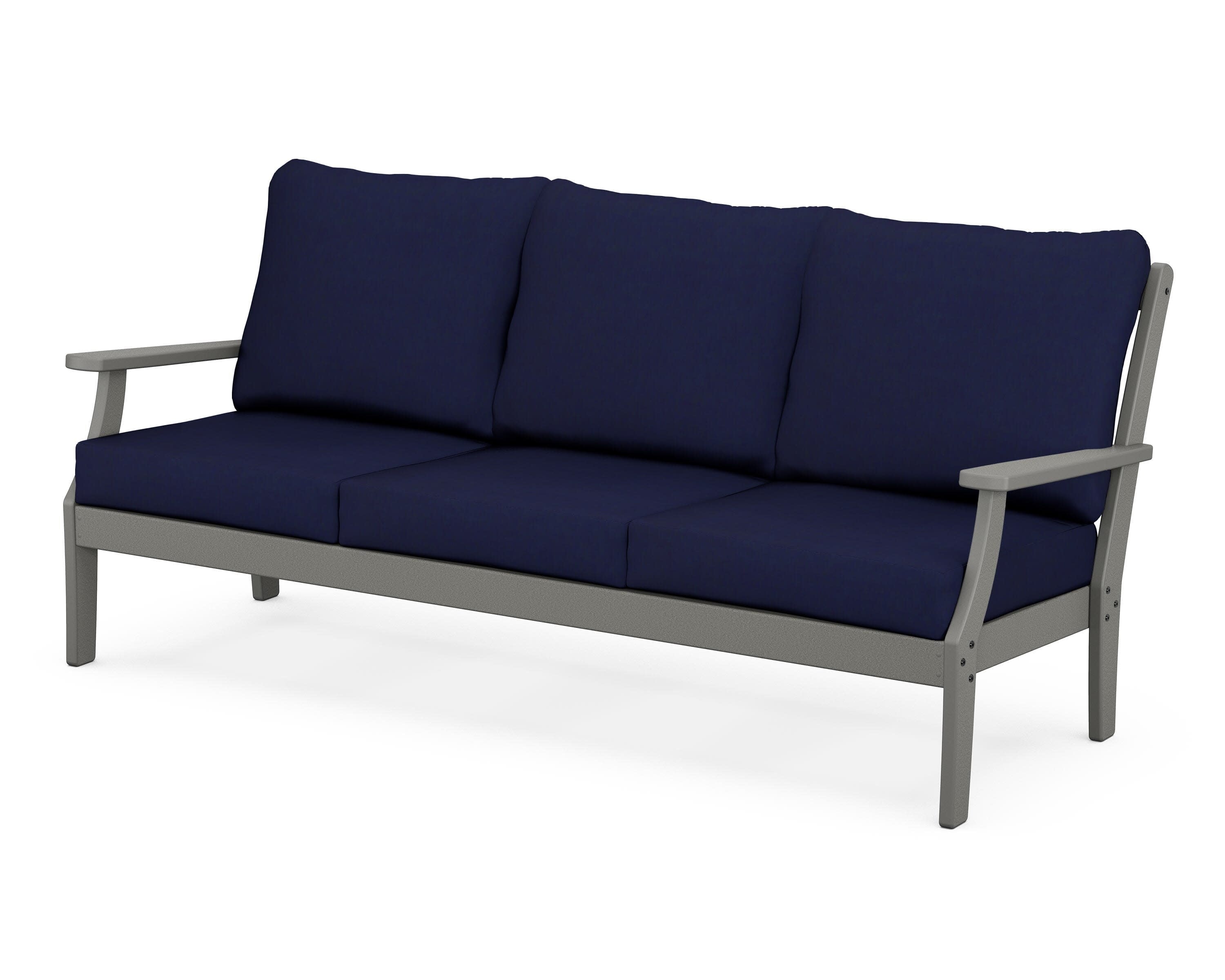 Braxton Deep Seating Sofa in Slate Grey / Navy