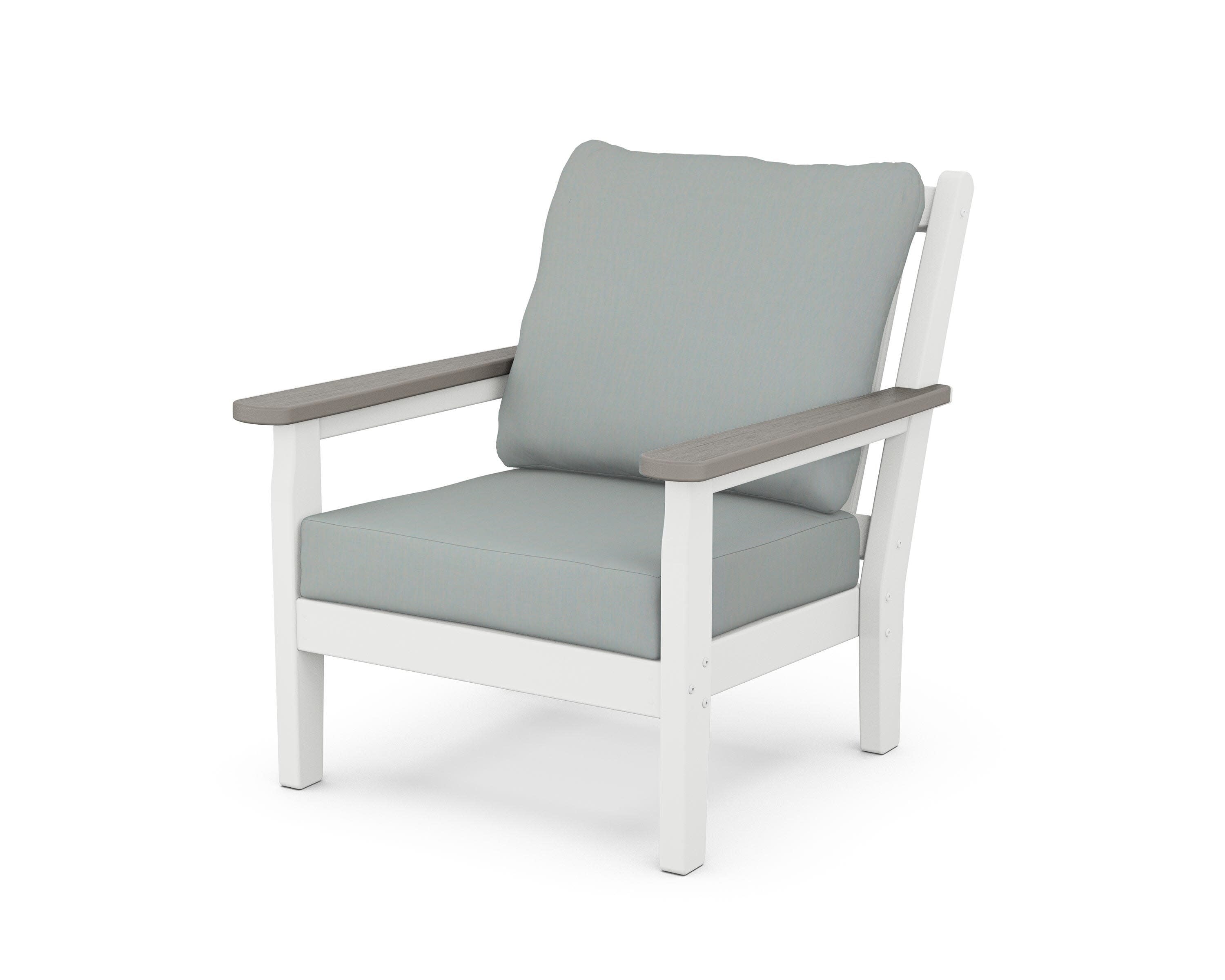 Chippendale Deep Seating Chair in White / Driftwood / Spa