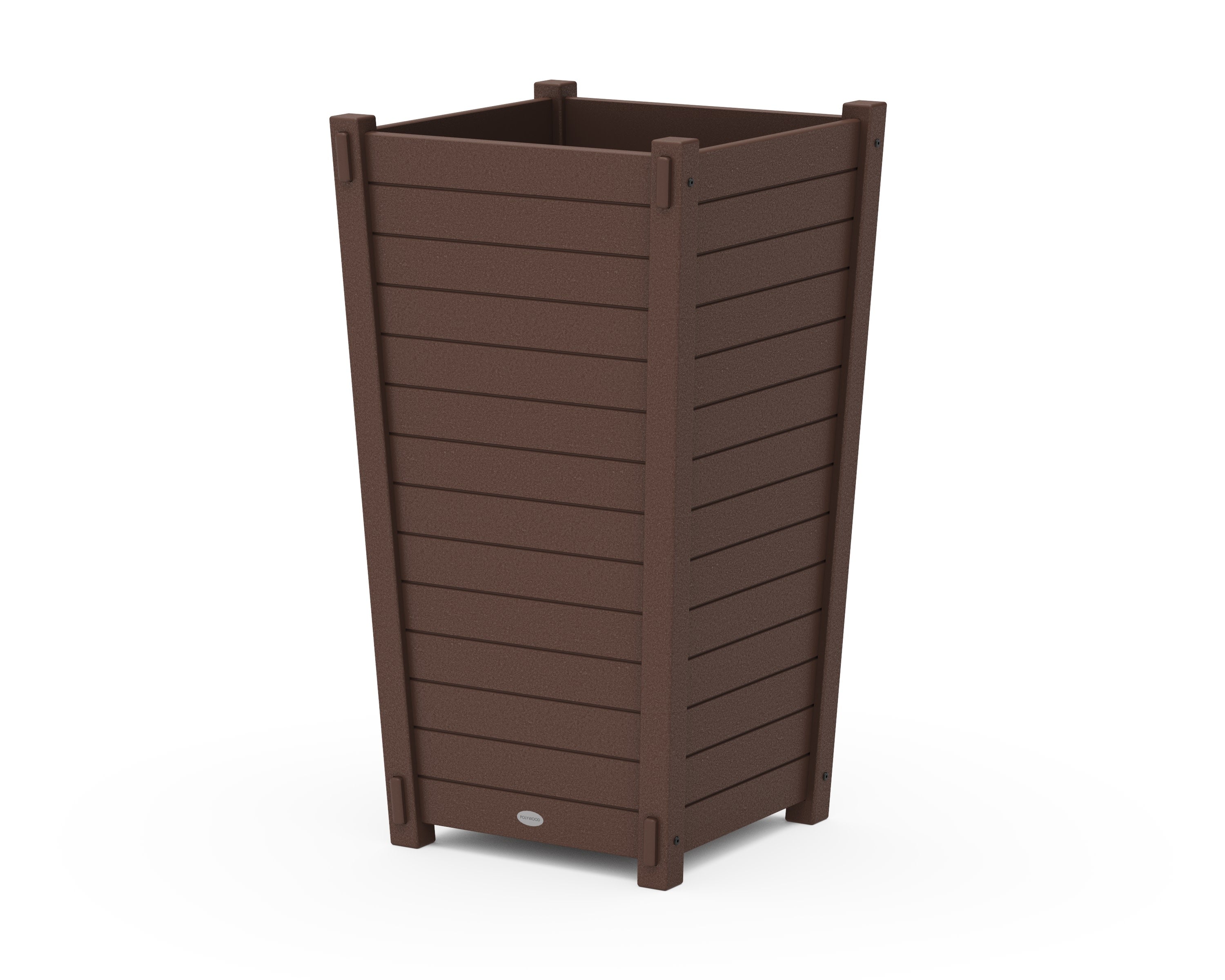 Nautical Large Tapered Square Tall Planter Box in Mahogany