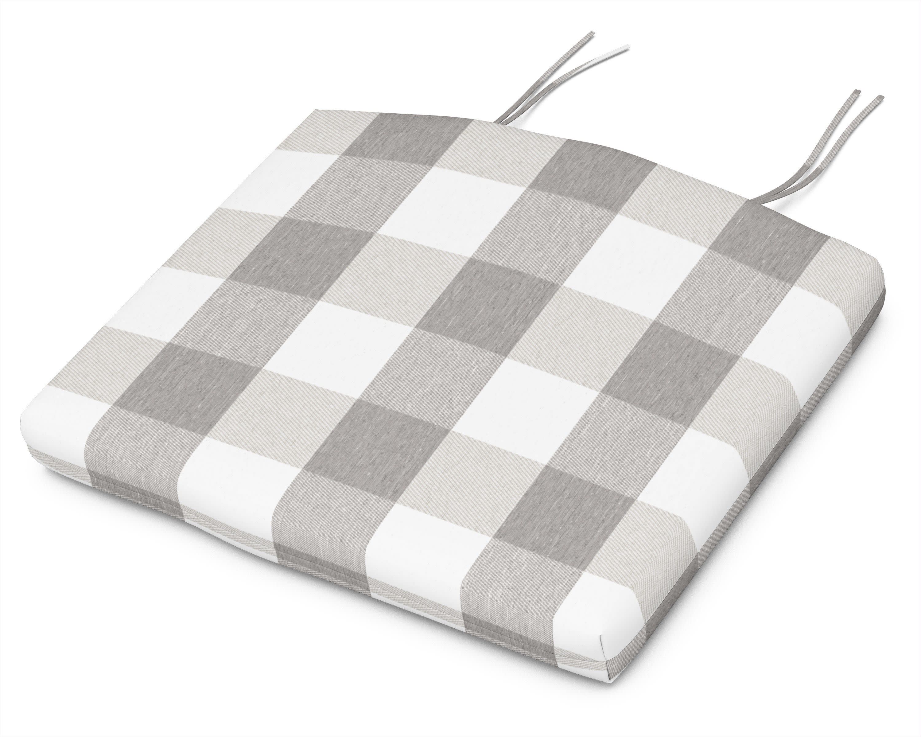 Adirondack Seat Cushion - 20"W x 18.5"D x 2.5"H in Buffalo Plaid Grey Mist