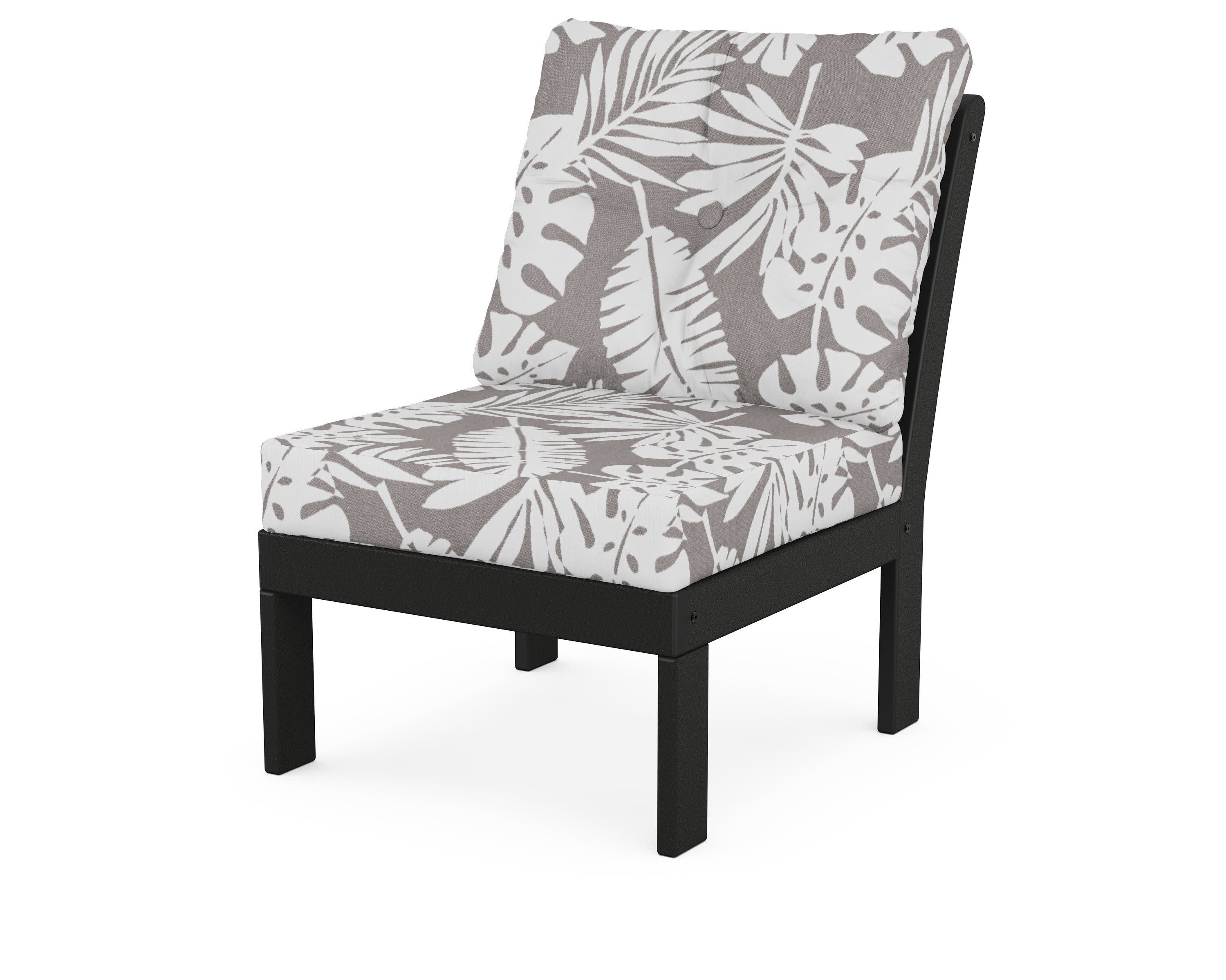 Vineyard Modular Armless Chair in Black / Leaf Grey Mist