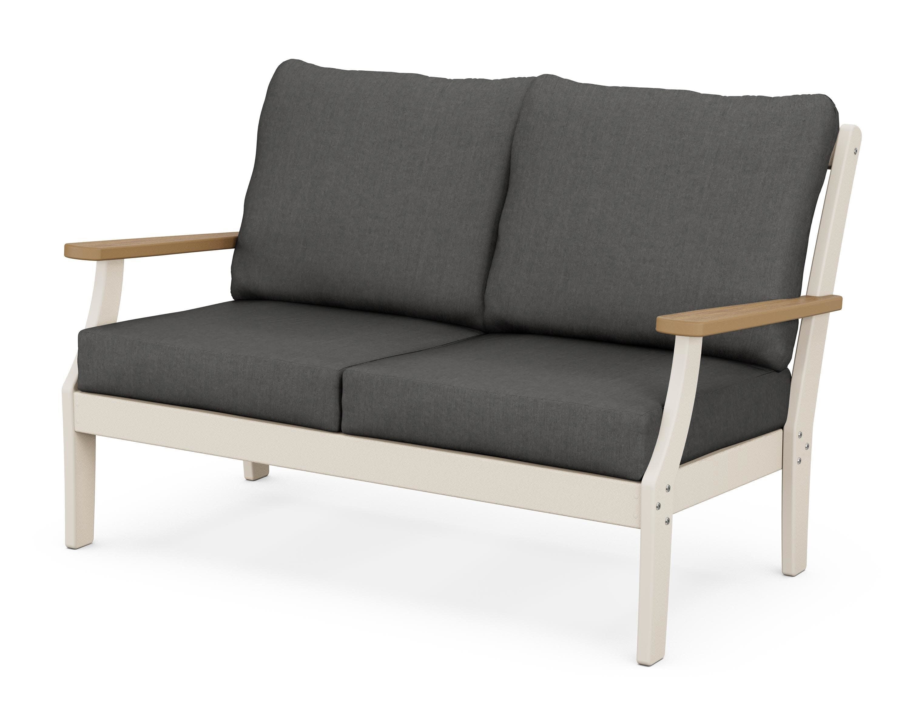 Braxton Deep Seating Loveseat in Sand / Natural / Spectrum Carbon