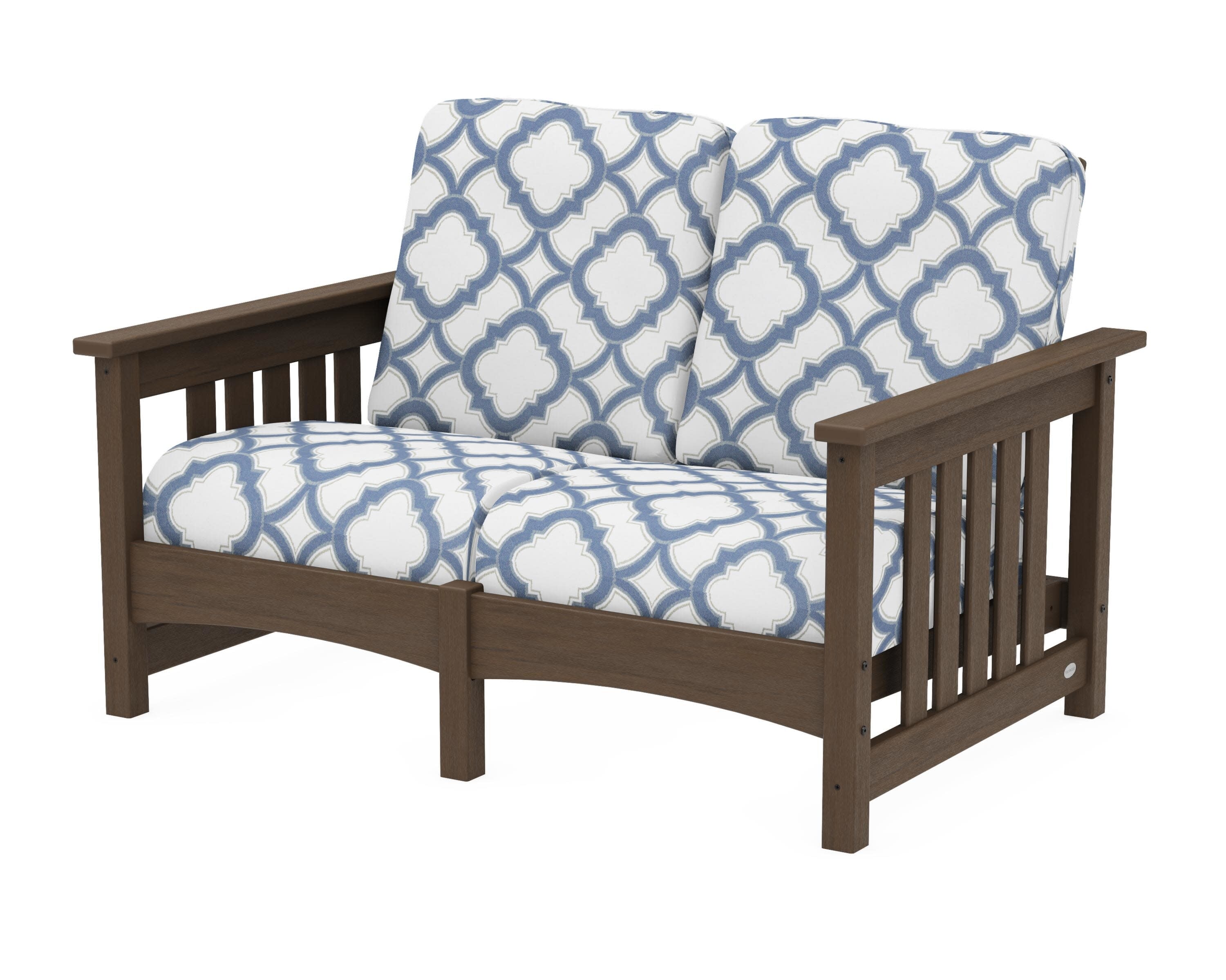Club Mission Loveseat in Kona / Trellis Sky Blue