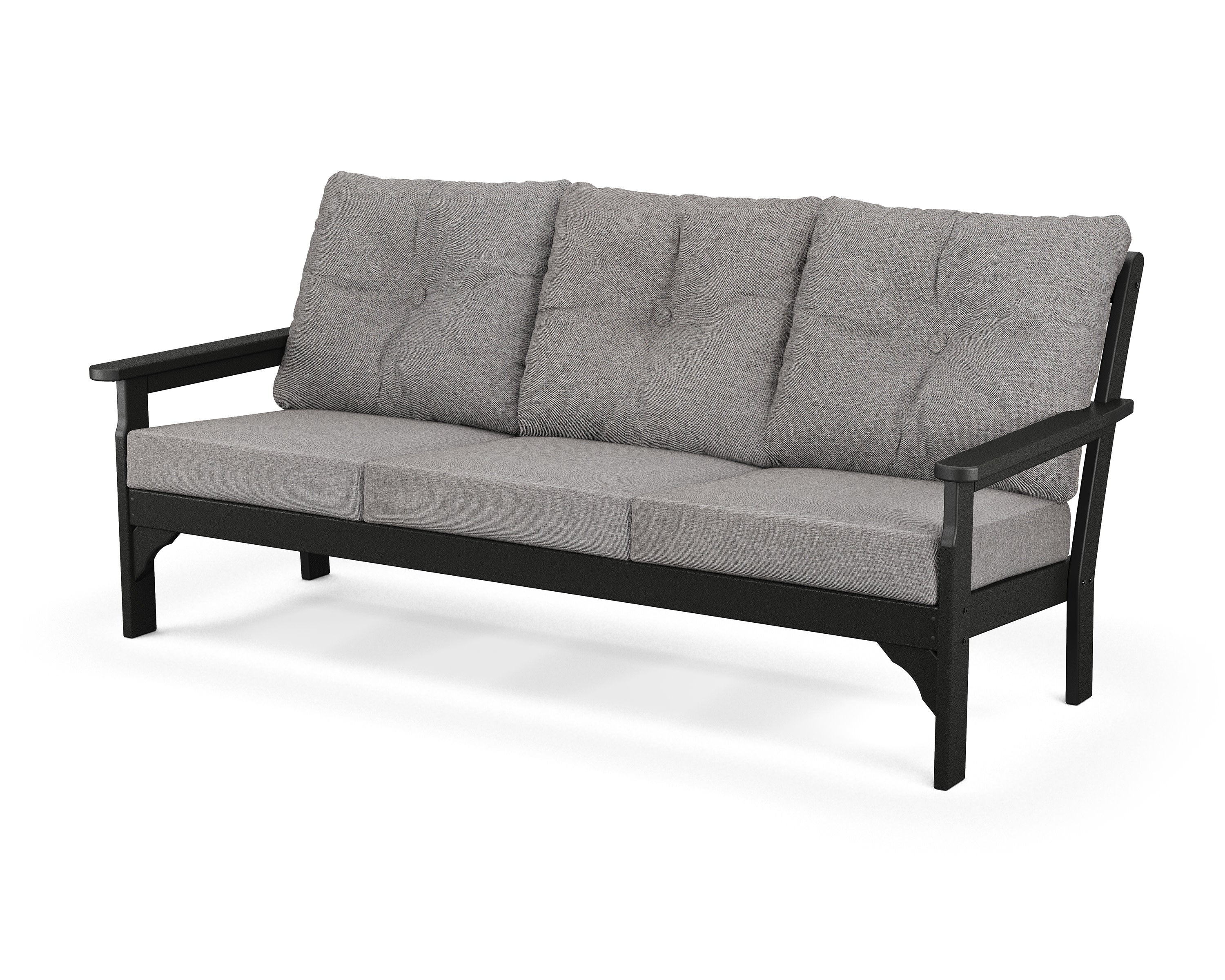 Vineyard Deep Seating Sofa in Black / Grey Mist