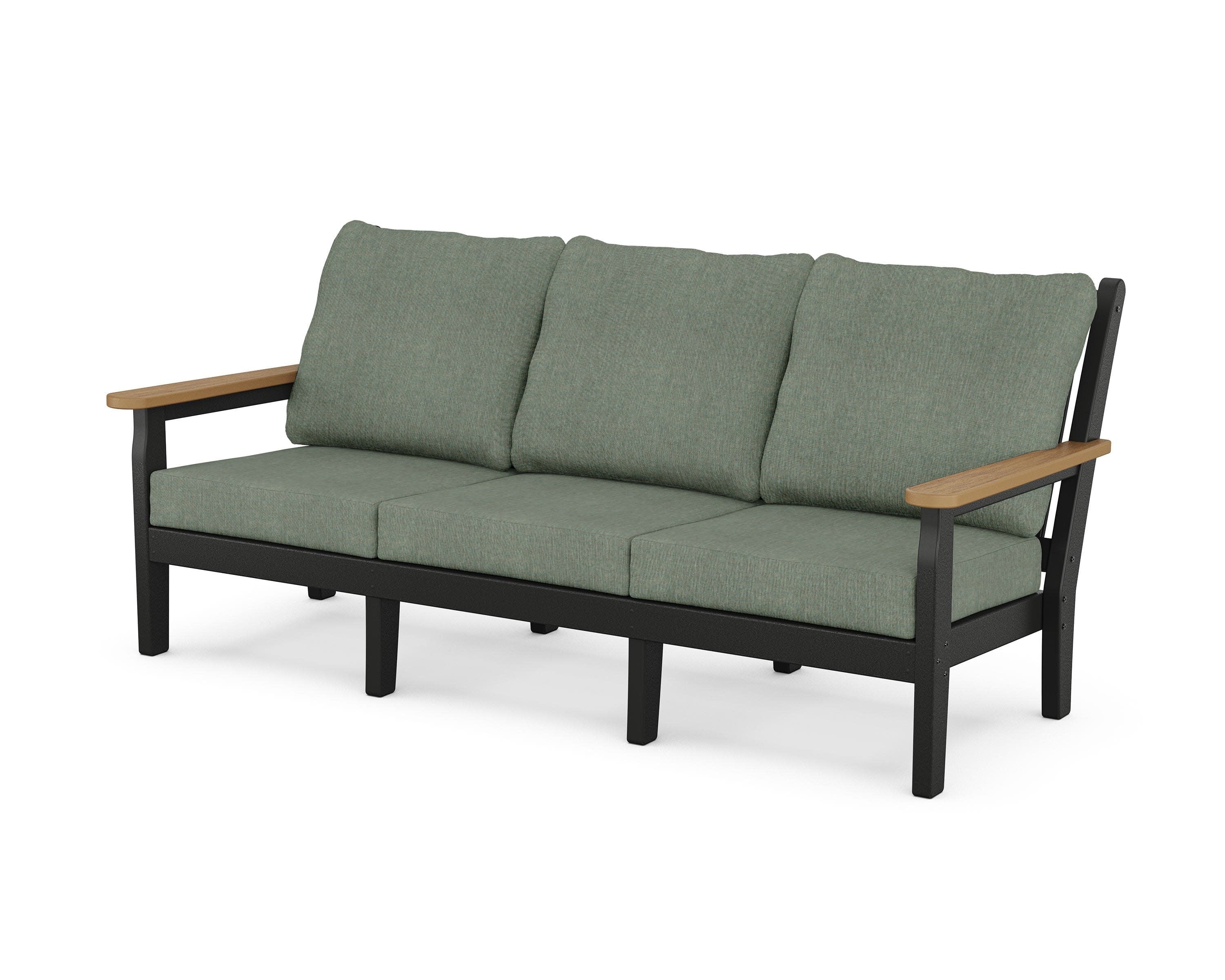 Chippendale Deep Seating Sofa in Black / Natural / Cast Sage