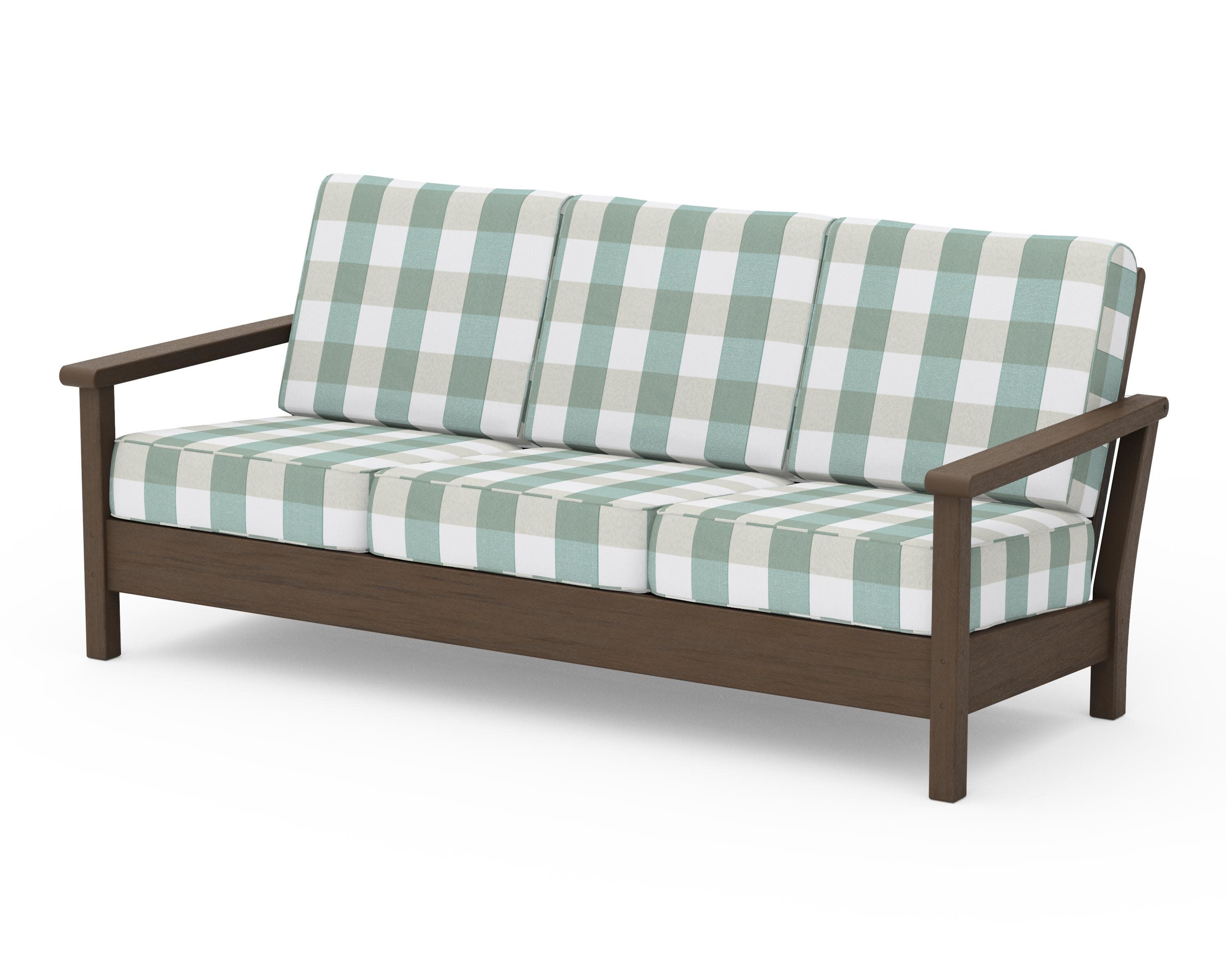 Harbour Deep Seating Sofa in Kona / Buffalo Plaid Glacier Spa