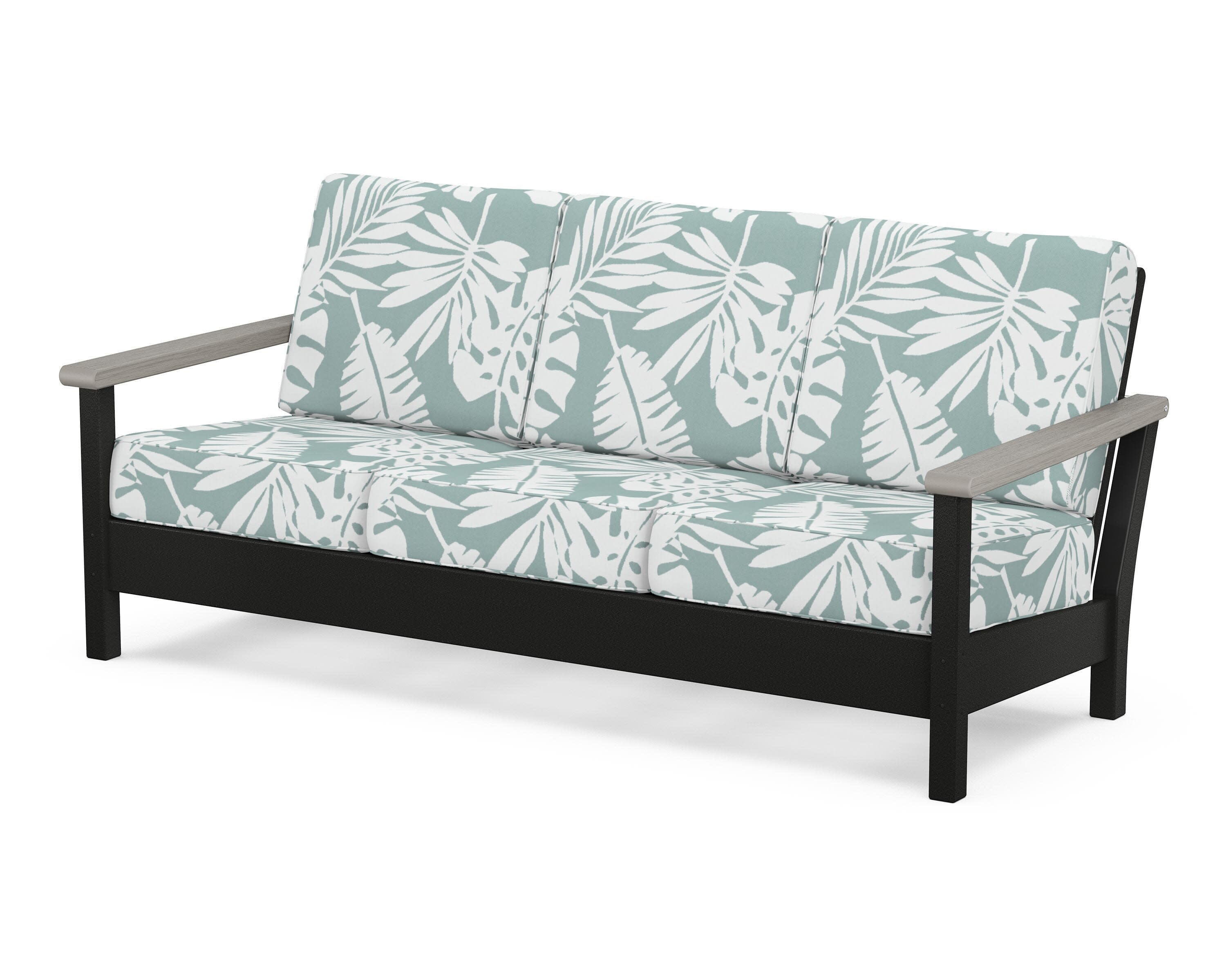 Harbour Deep Seating Sofa in Black / Driftwood / Leaf Glacier Spa