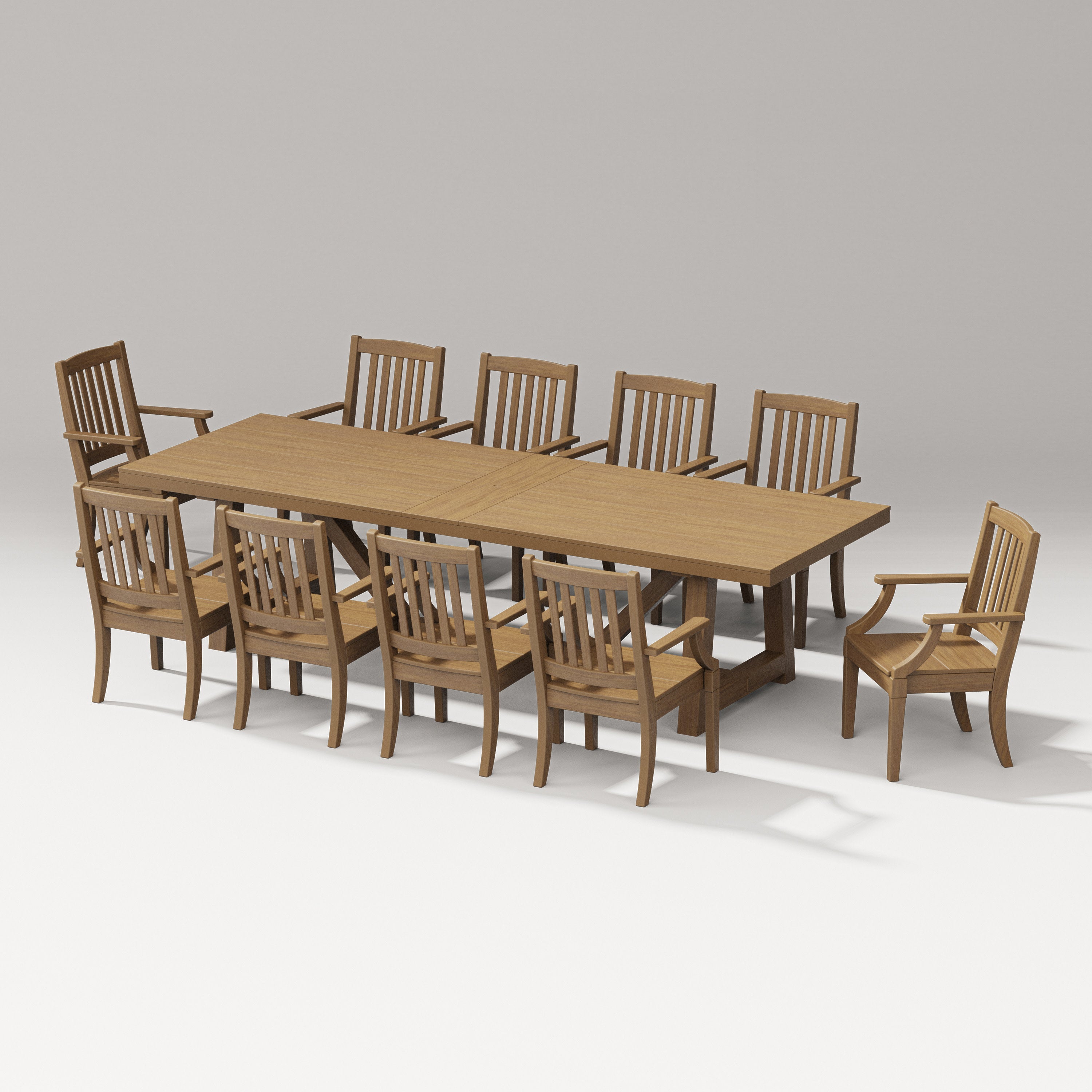 Estate 11-Piece A-Frame Table Dining Set in Natural