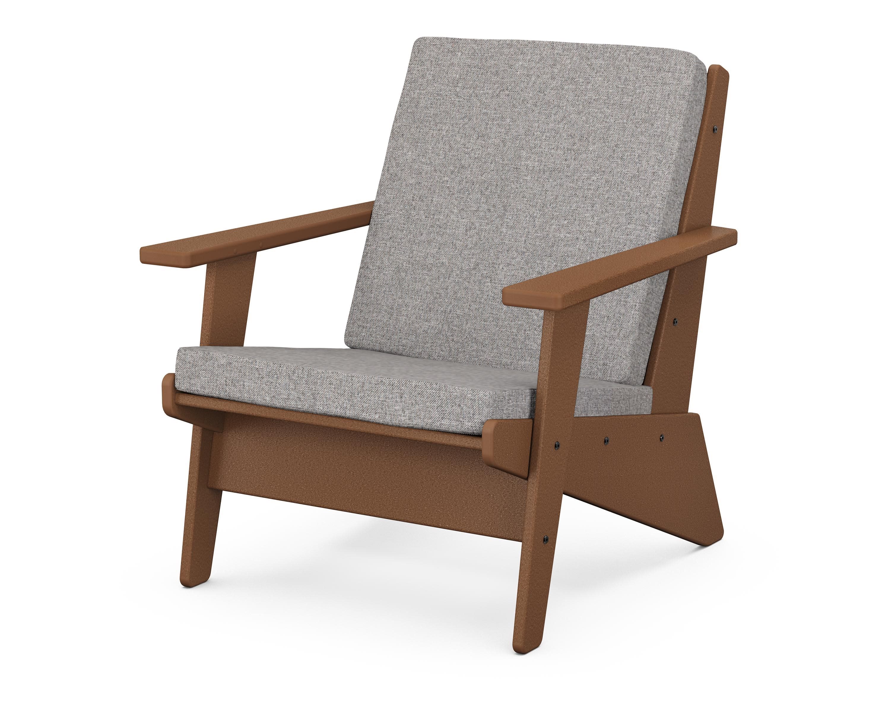 Riviera Modern Lounge Chair in Teak / Grey Mist