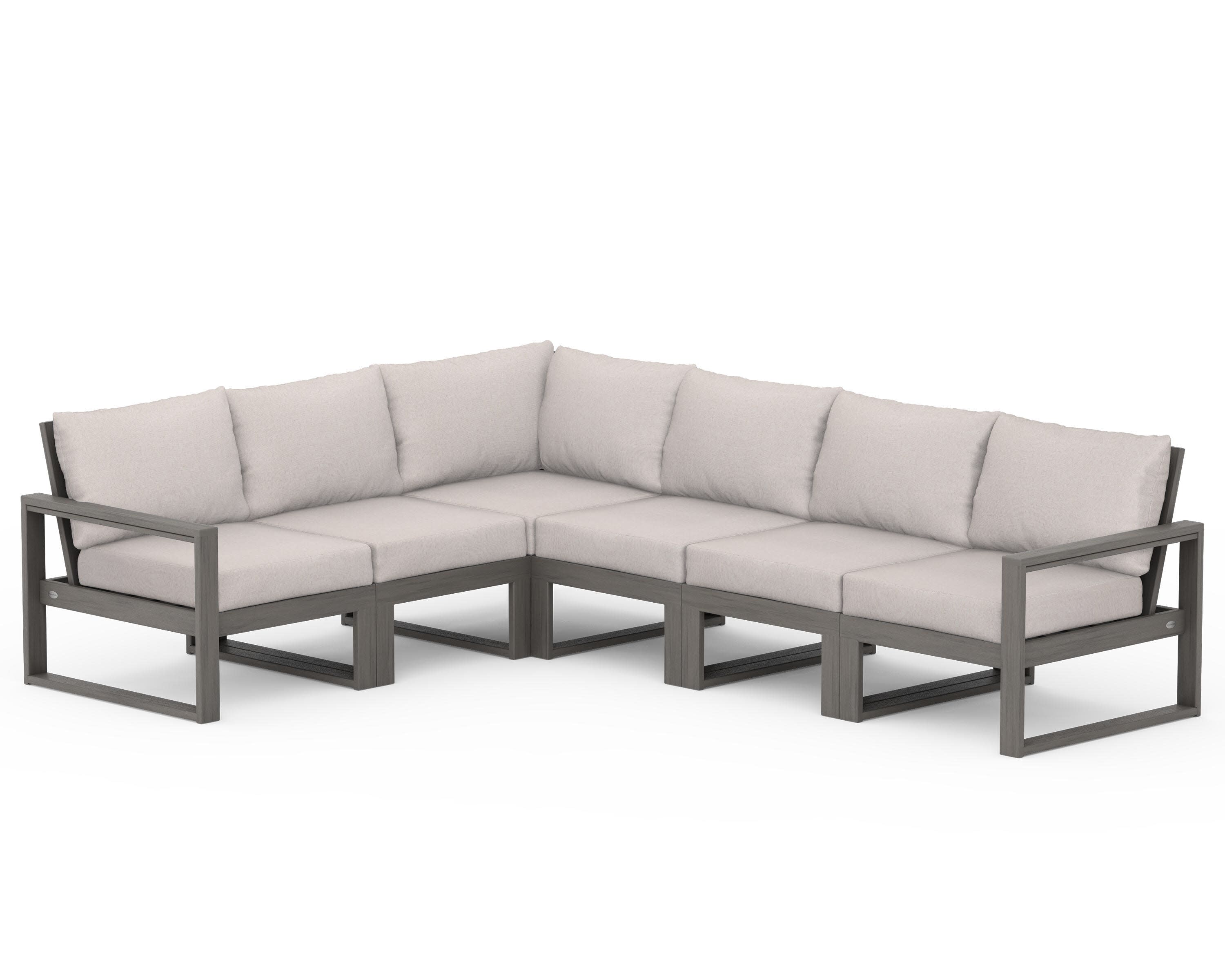 EDGE 6-Piece Modular Deep Seating Set in Driftwood / Dune Burlap