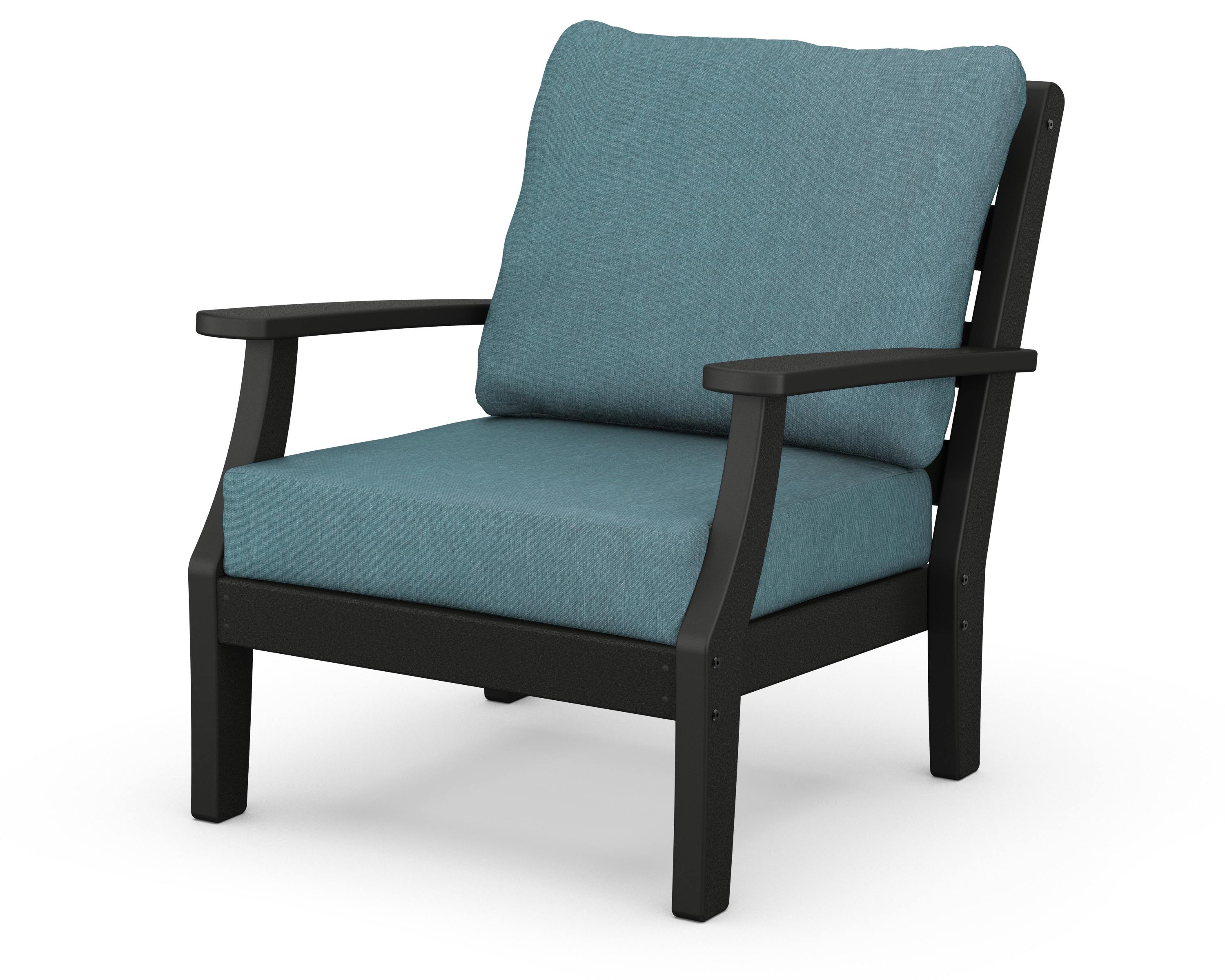 Chesapeake Deep Seating Chair in Black / Ocean Teal