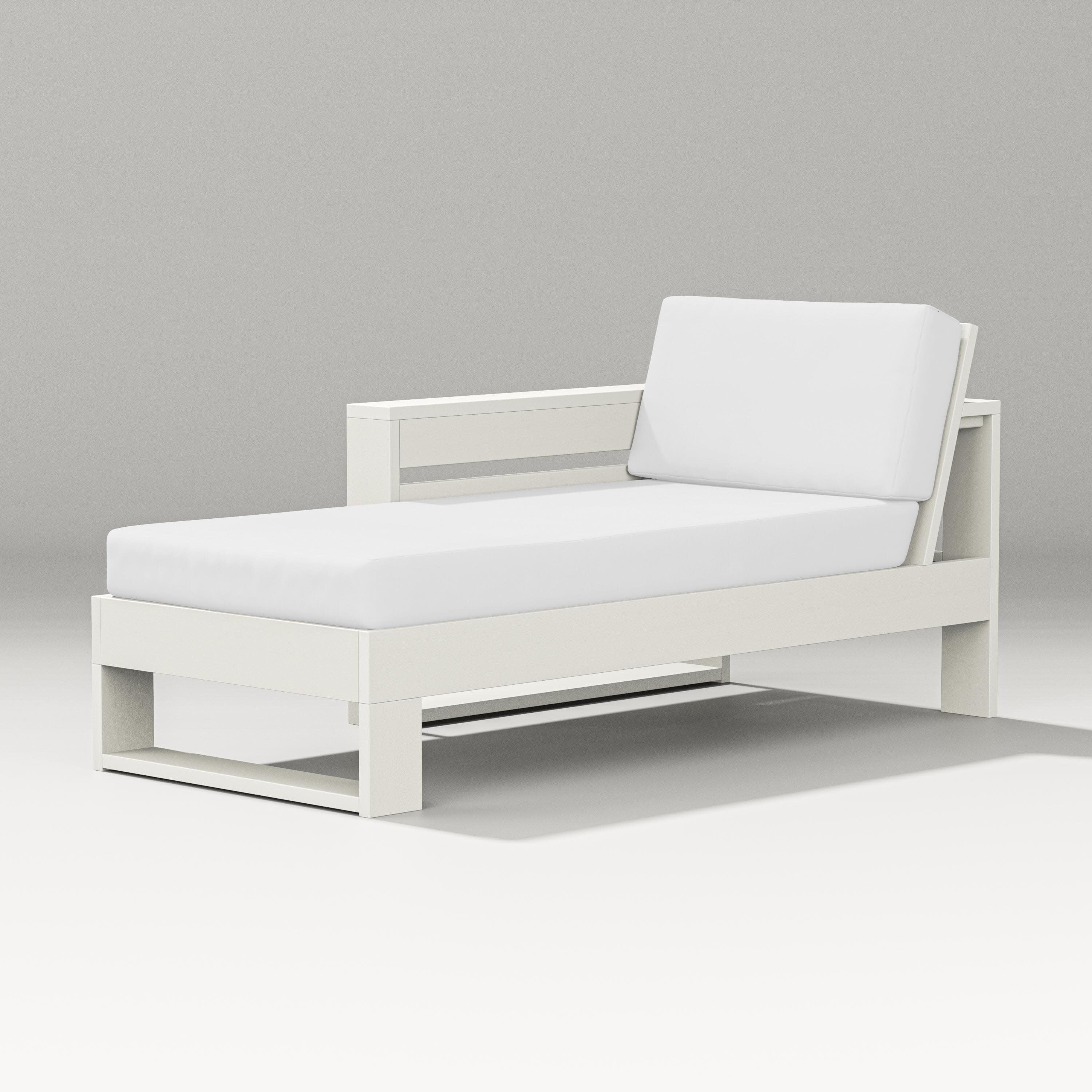 Latitude Modular Left Arm Chaise in Vintage White / Natural