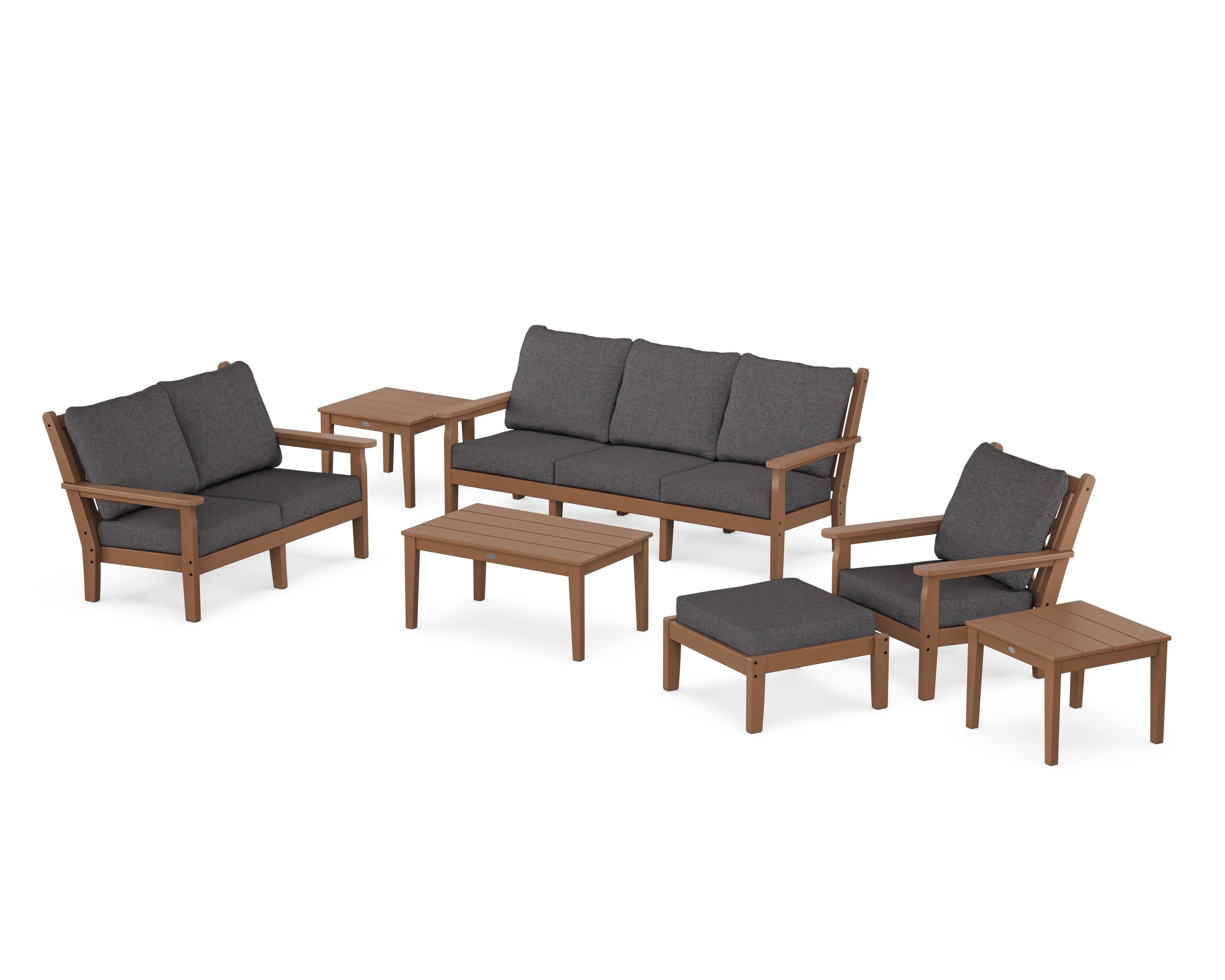 Chippendale 7-Piece Deep Seating Set in Teak / Ash Charcoal