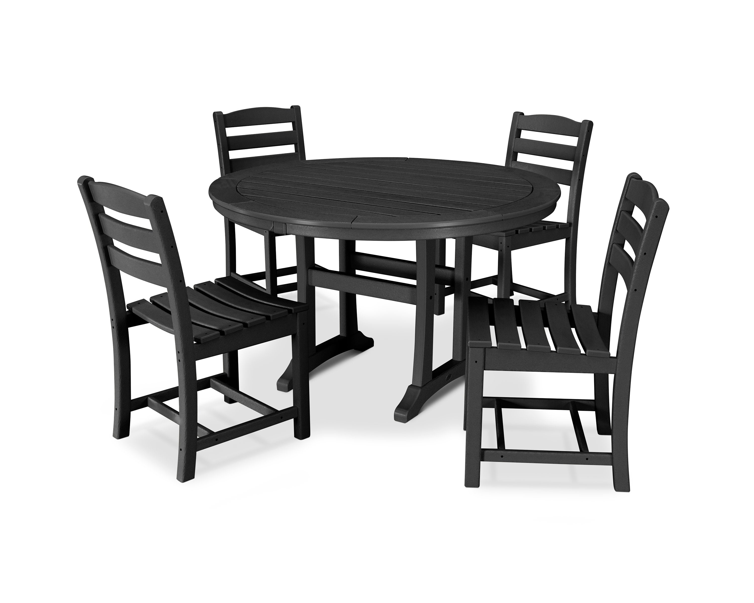 La Casa Caf 5-Piece Side Chair Dining Set in Black